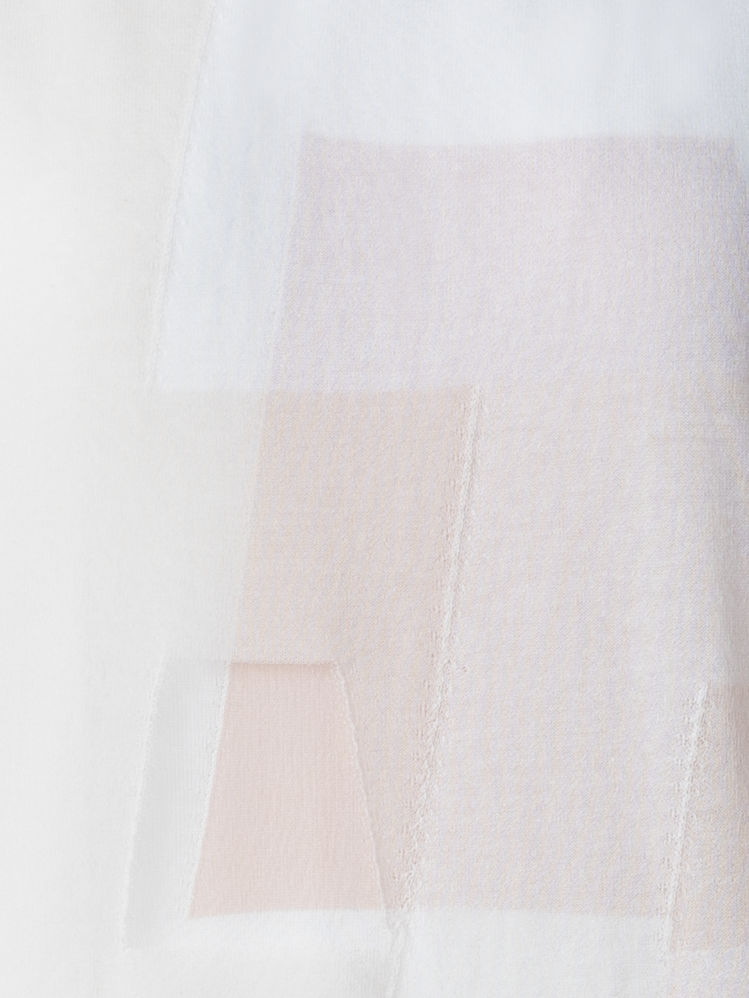 Designer Intarsien-Strickkleid aus Leinenmischung - Bunt - Ecru - Beige - Weiss