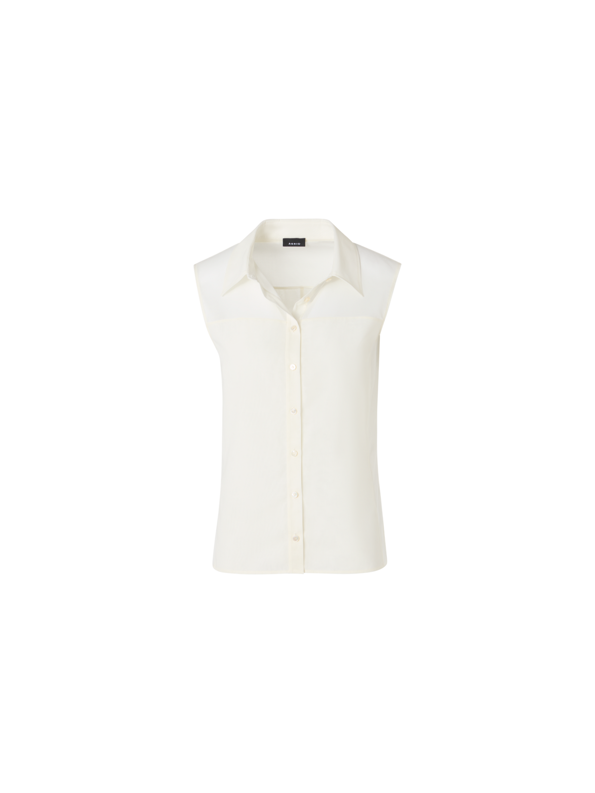 Designer Cotton Voile Blouson-Top Sleeveless - Ecru
