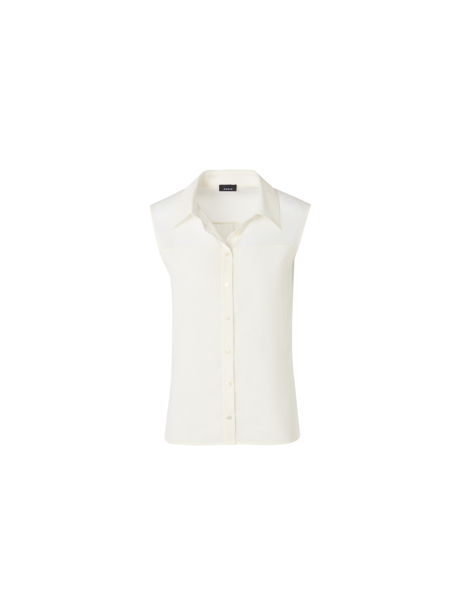Designer Cotton Voile Blouson-Top Sleeveless - Ecru