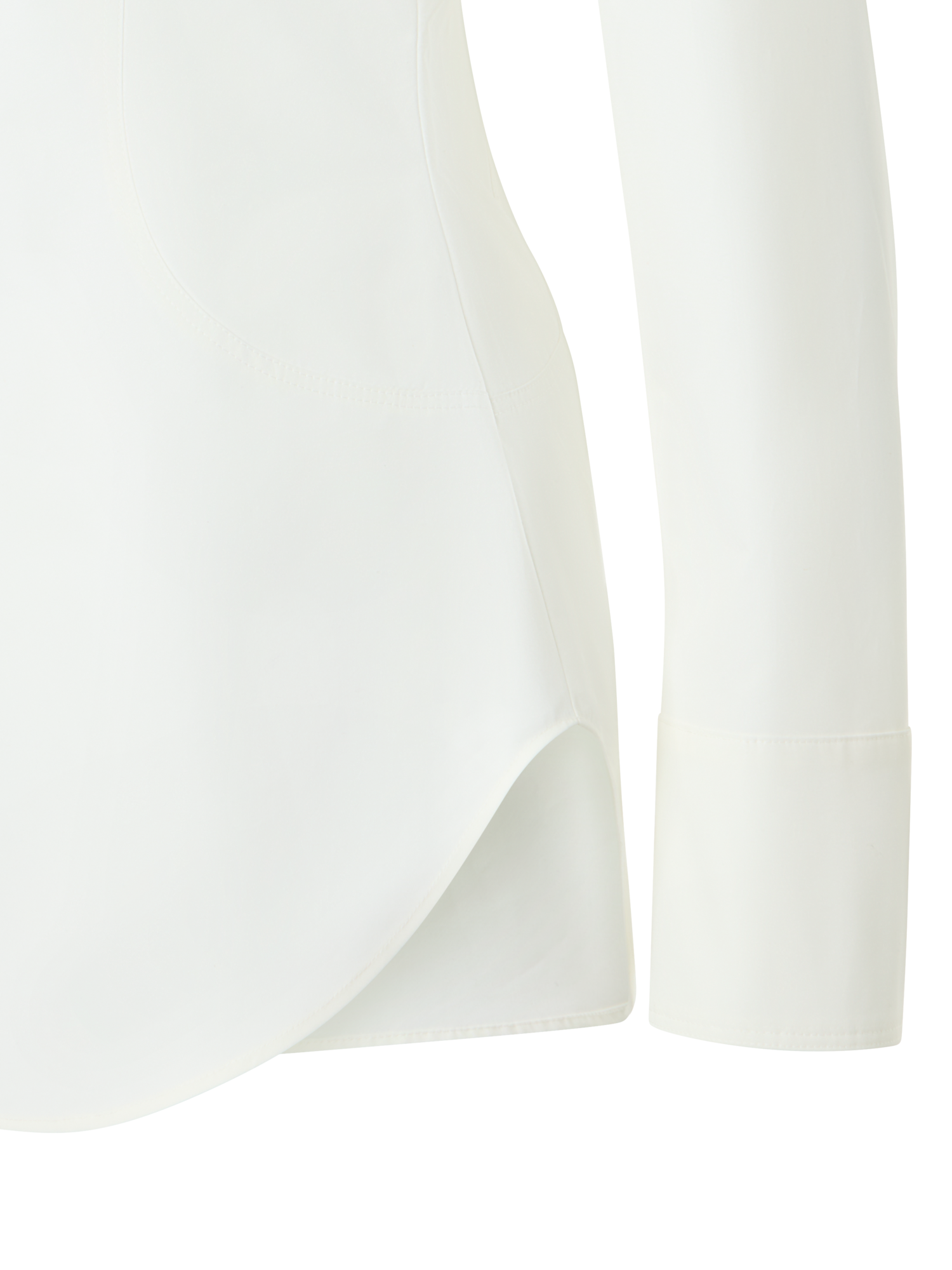 Designer Geraffte Bluse aus Baumwollpopeline mit Reissverschluss - Ecru