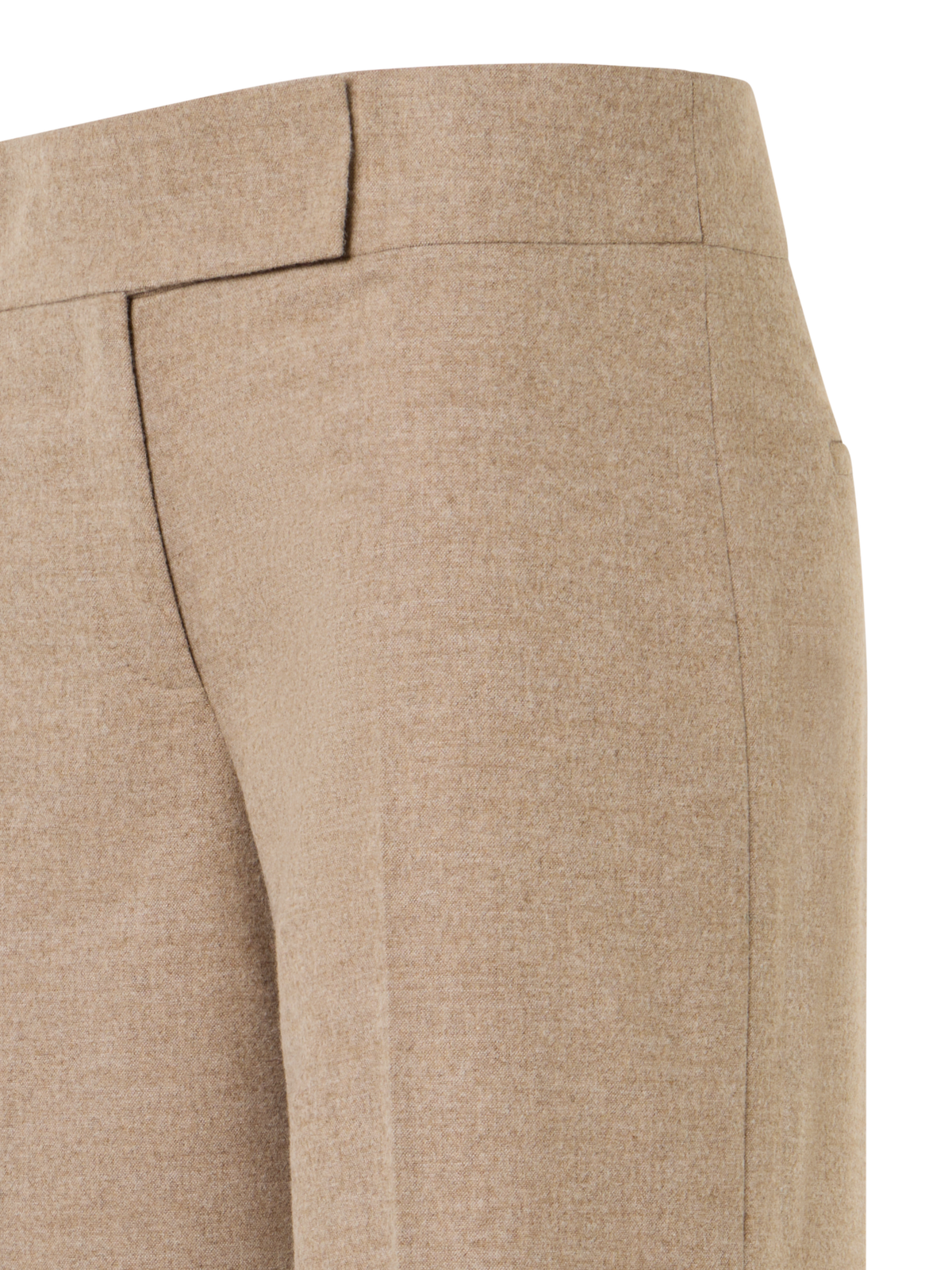 Designer Weite Flanellhose mit hohem Umschlag - Beige