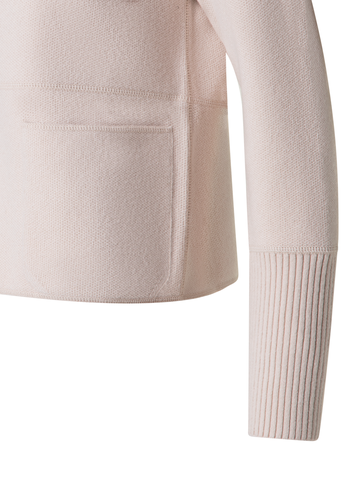 Designer Kaschmir-Piqué-Strickjacke mit Stehkragen - Beige