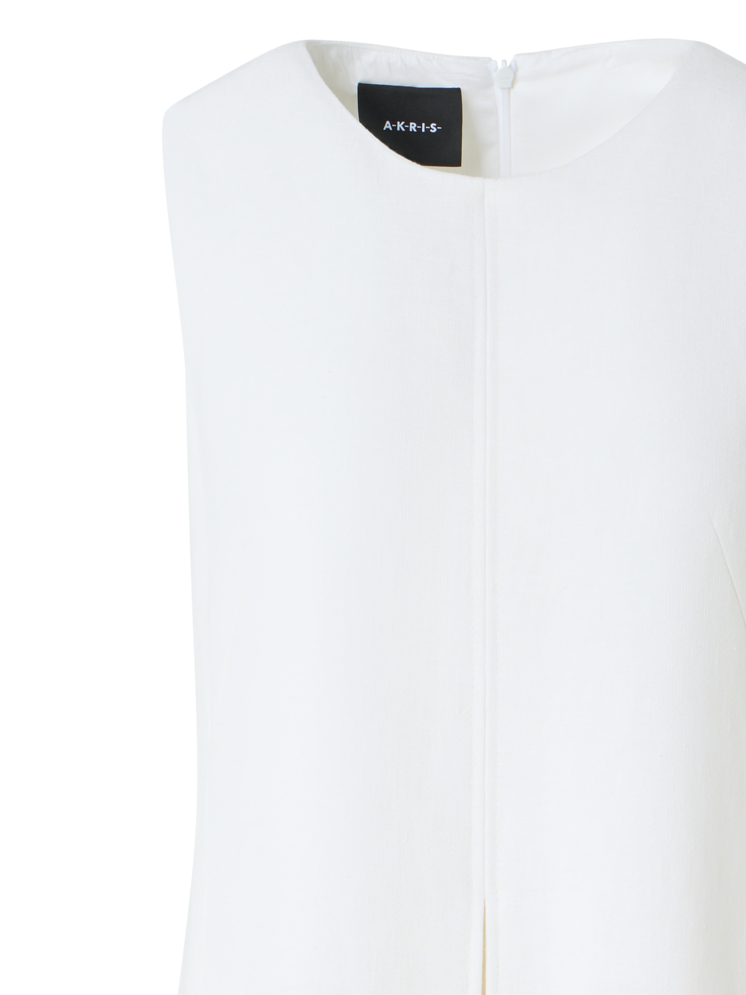 Designer Midikleid aus Leinen-Woll-Doubleface - Ecru