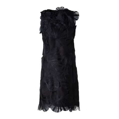 Short Sheath Dress with Poppy Embroidery