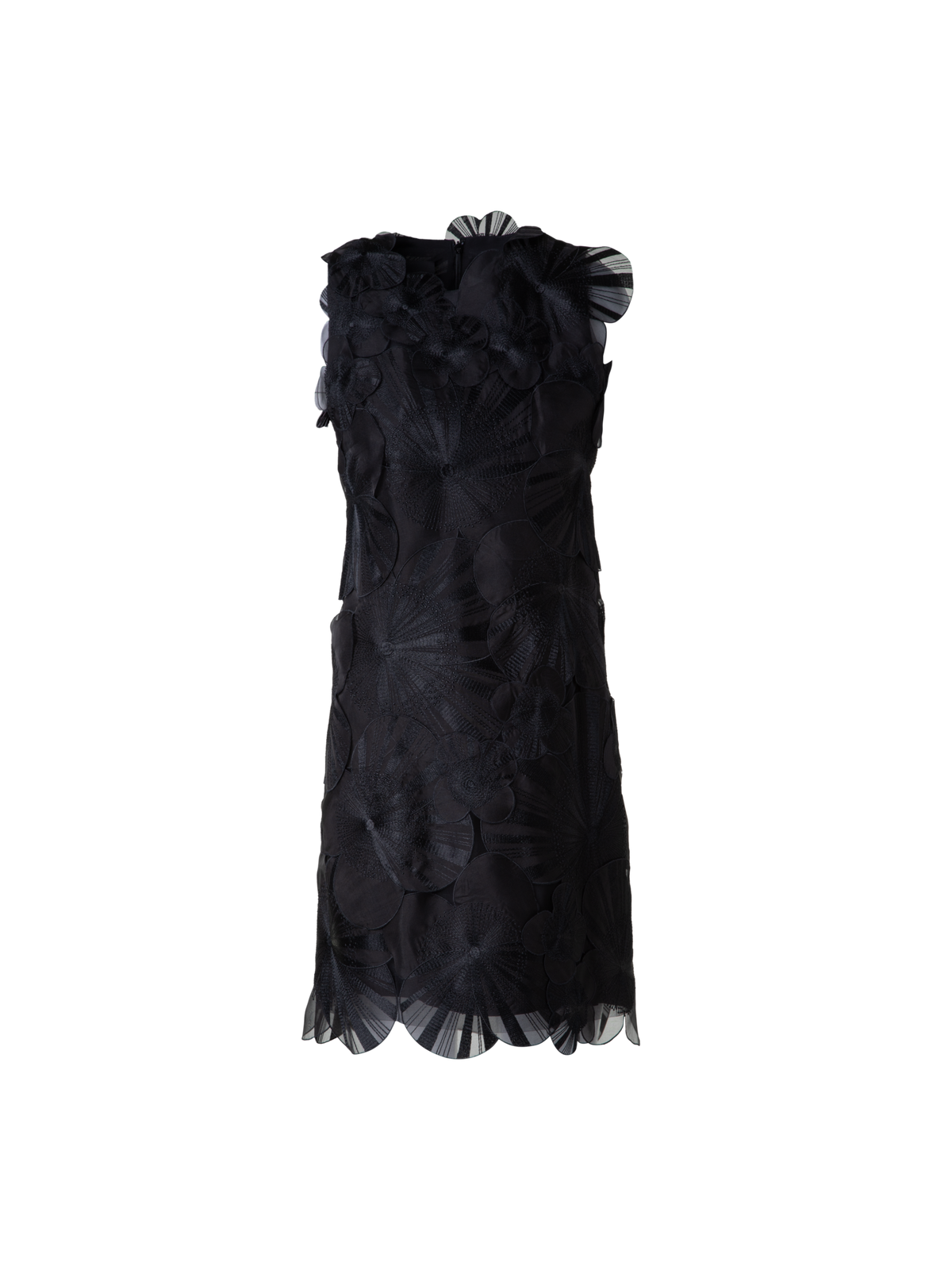 Designer Kurzes Etuikleid mit Poppy-Blumen - Schwarz