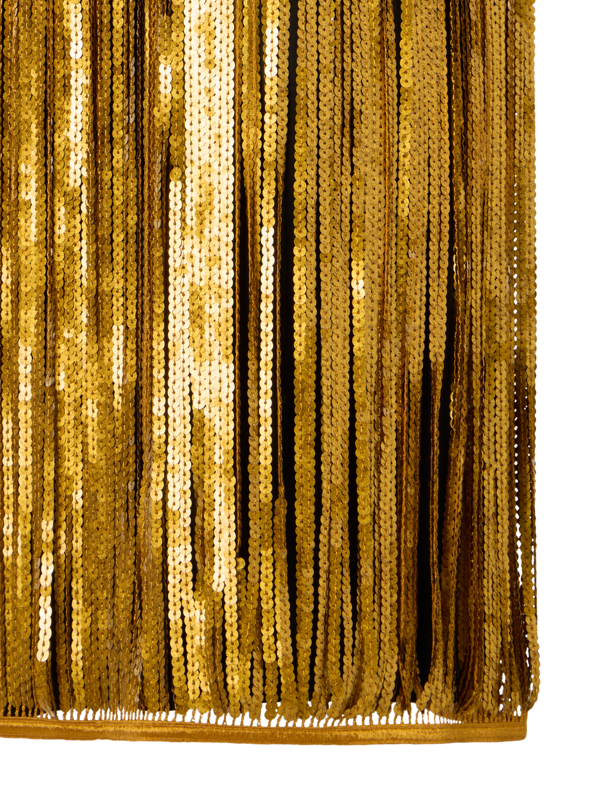 Designer Minikleid mit Paillettenfransen - Gold