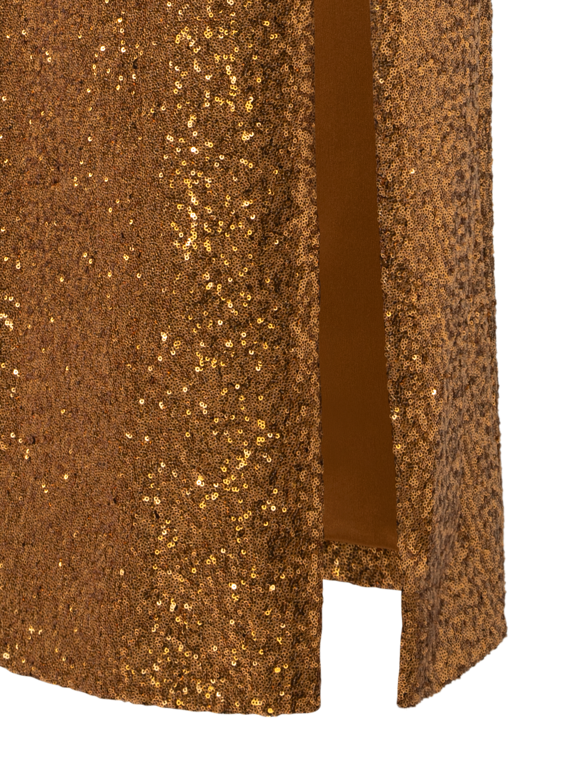 Designer Langes Pailletten-Abendkleid mit V-Ausschnitt - Gold