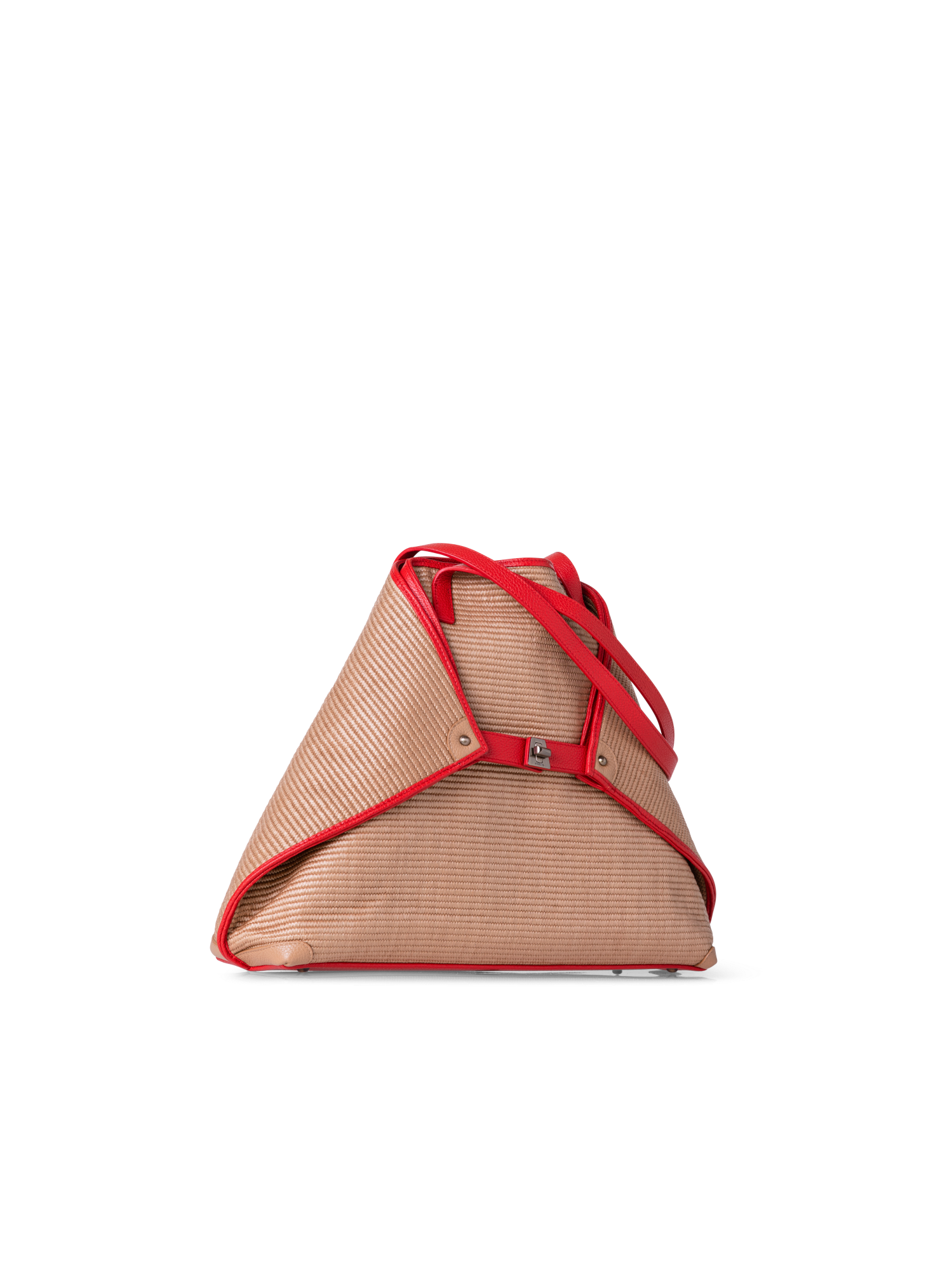 Designer Ai Medium Shoulder Tote - Bunt - Beige - Rot