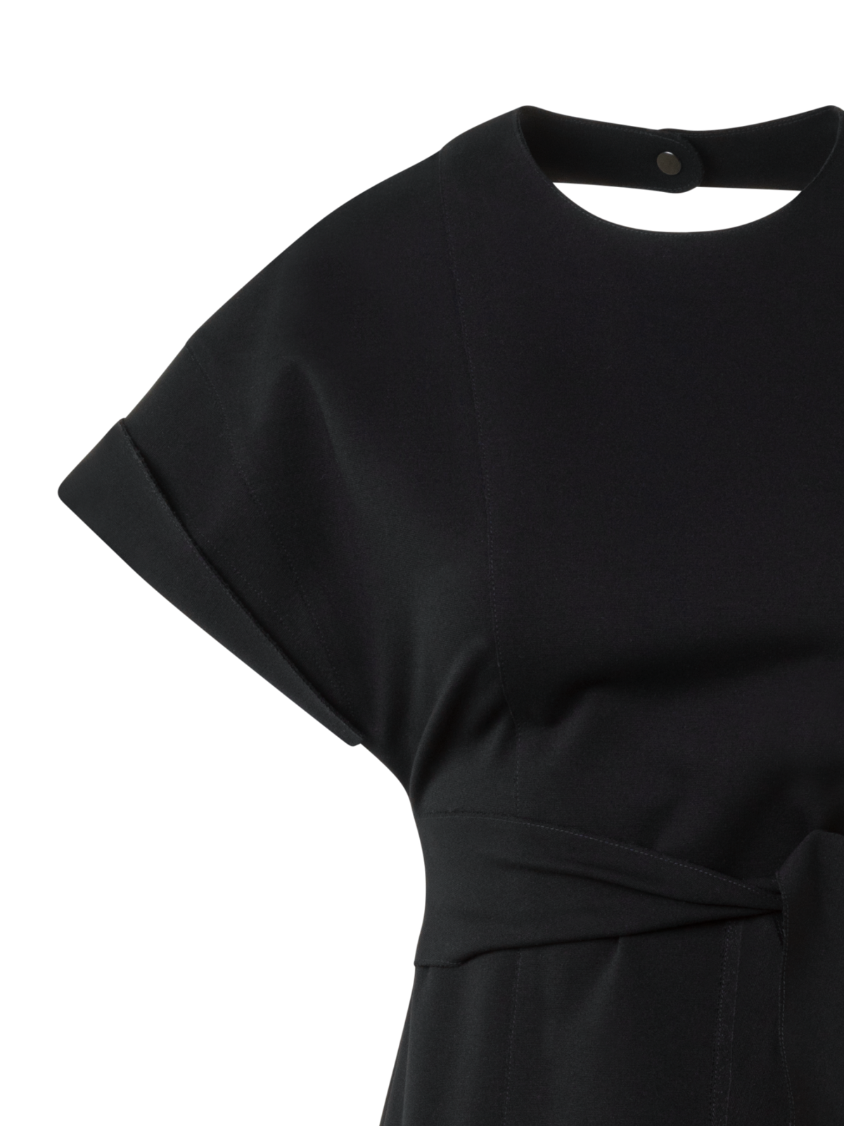 Designer Tailliertes Midikleid aus Signature Jersey - Schwarz