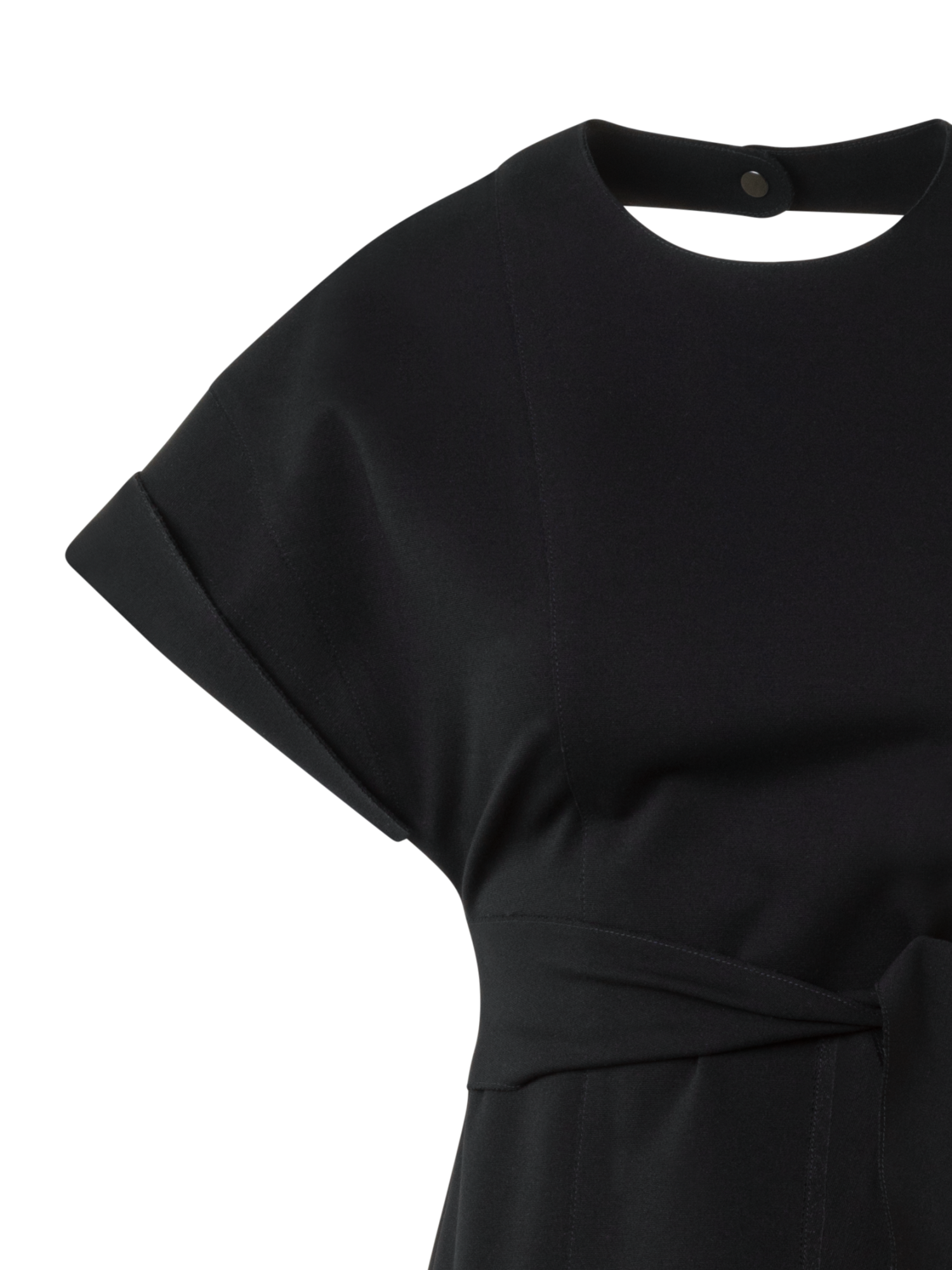 Designer Tailliertes Midikleid aus Signature Jersey - Schwarz