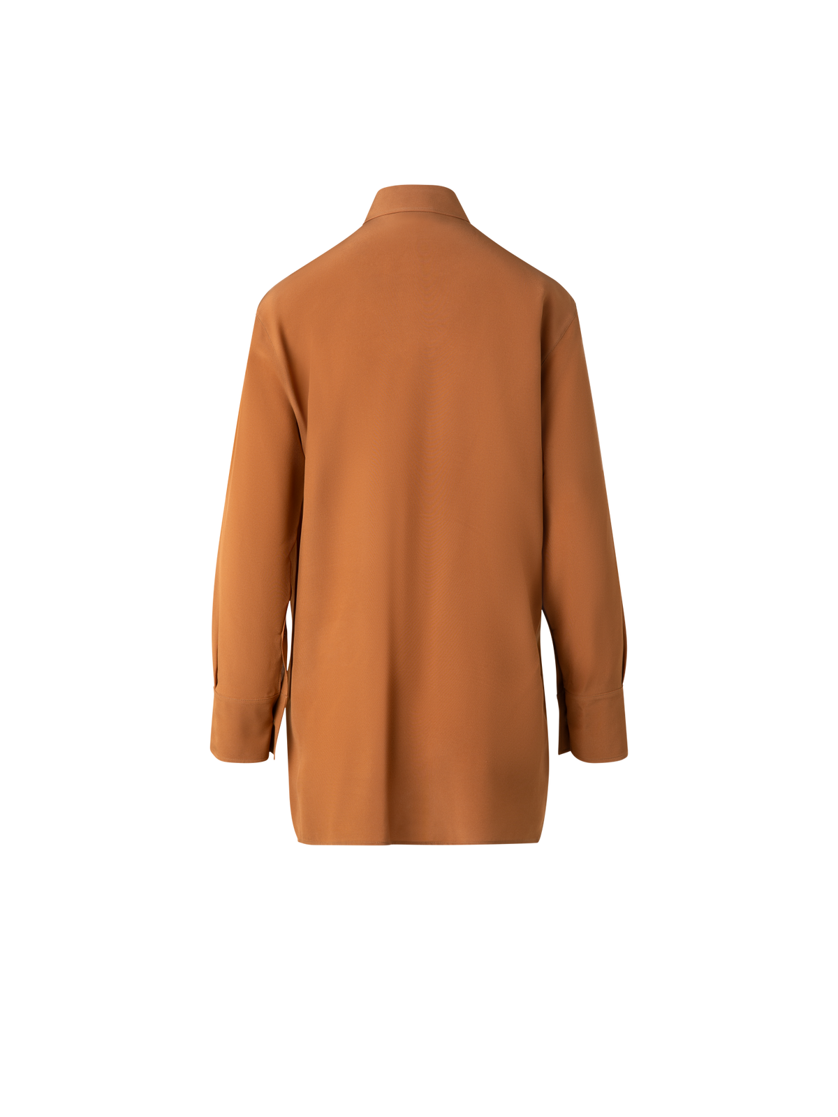 Designer Oversize Seiden-Tunika-Bluse mit Rooster Druck - Braun - Bunt