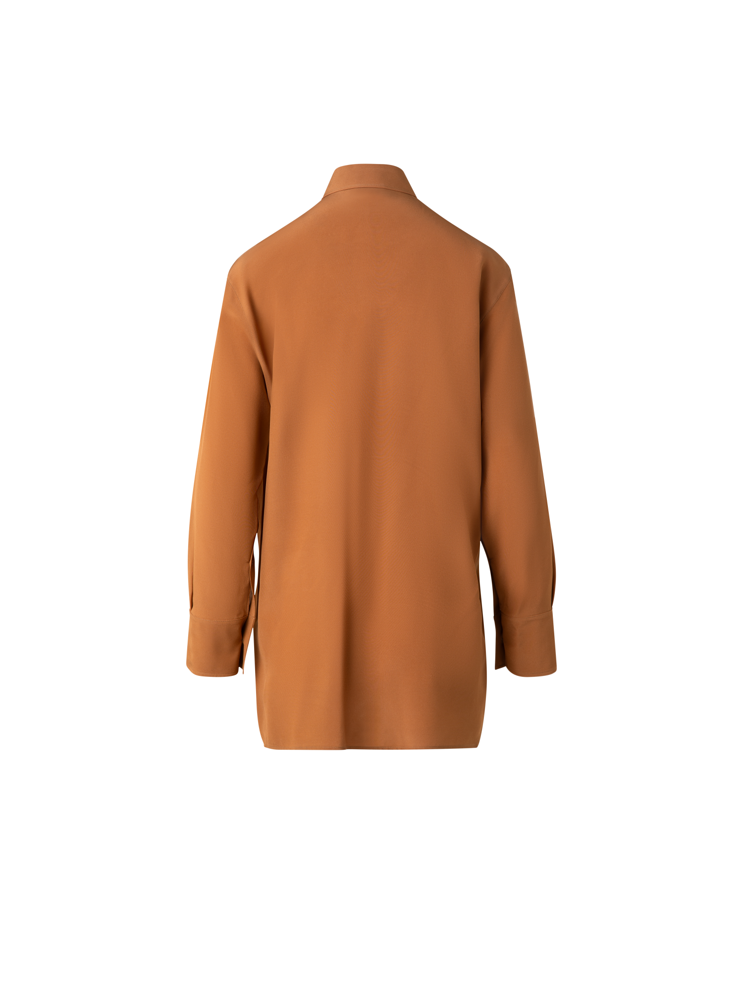 Designer Oversize Seiden-Tunika-Bluse mit Rooster Druck - Braun - Bunt