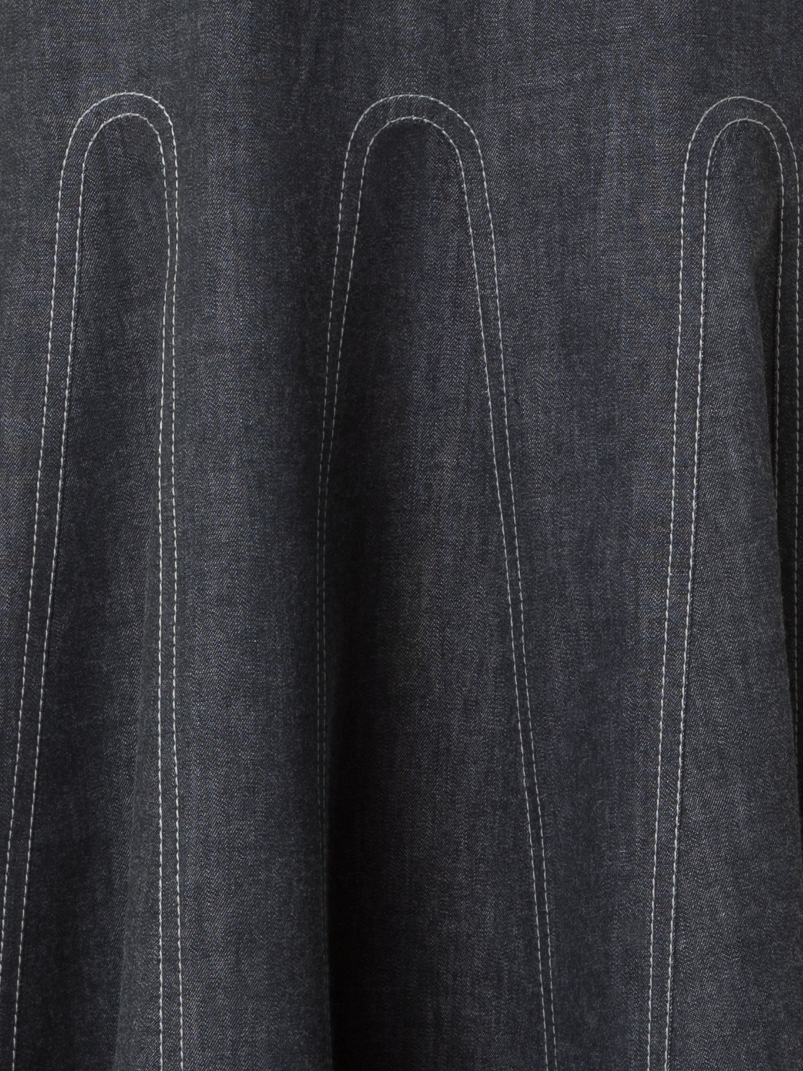 Designer Midi-Denim-Halterkleid - Schwarz