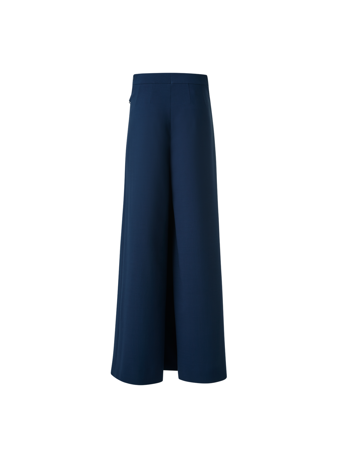 Designer Gerade Woll-Doubleface Hose mit Schürze - Dunkelblau - Blau