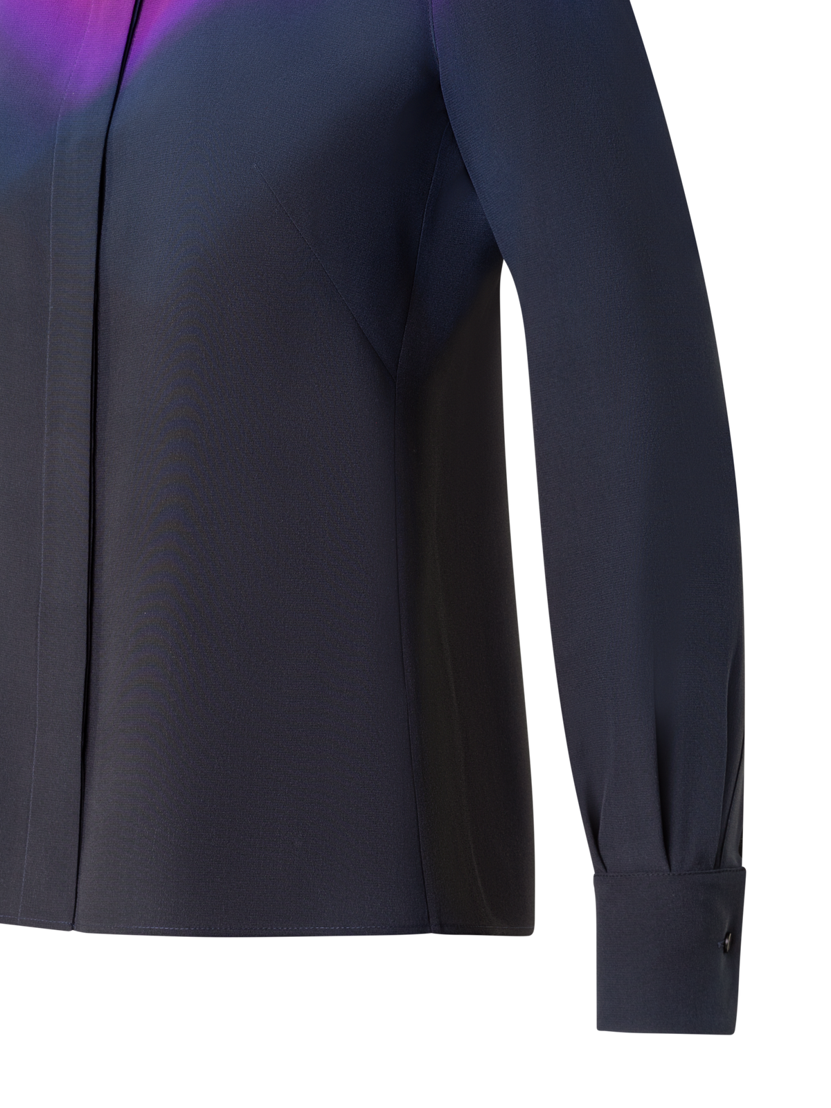 Designer Seidenbluse mit Alta Magenta Druck - Violett - Bunt - Rosa