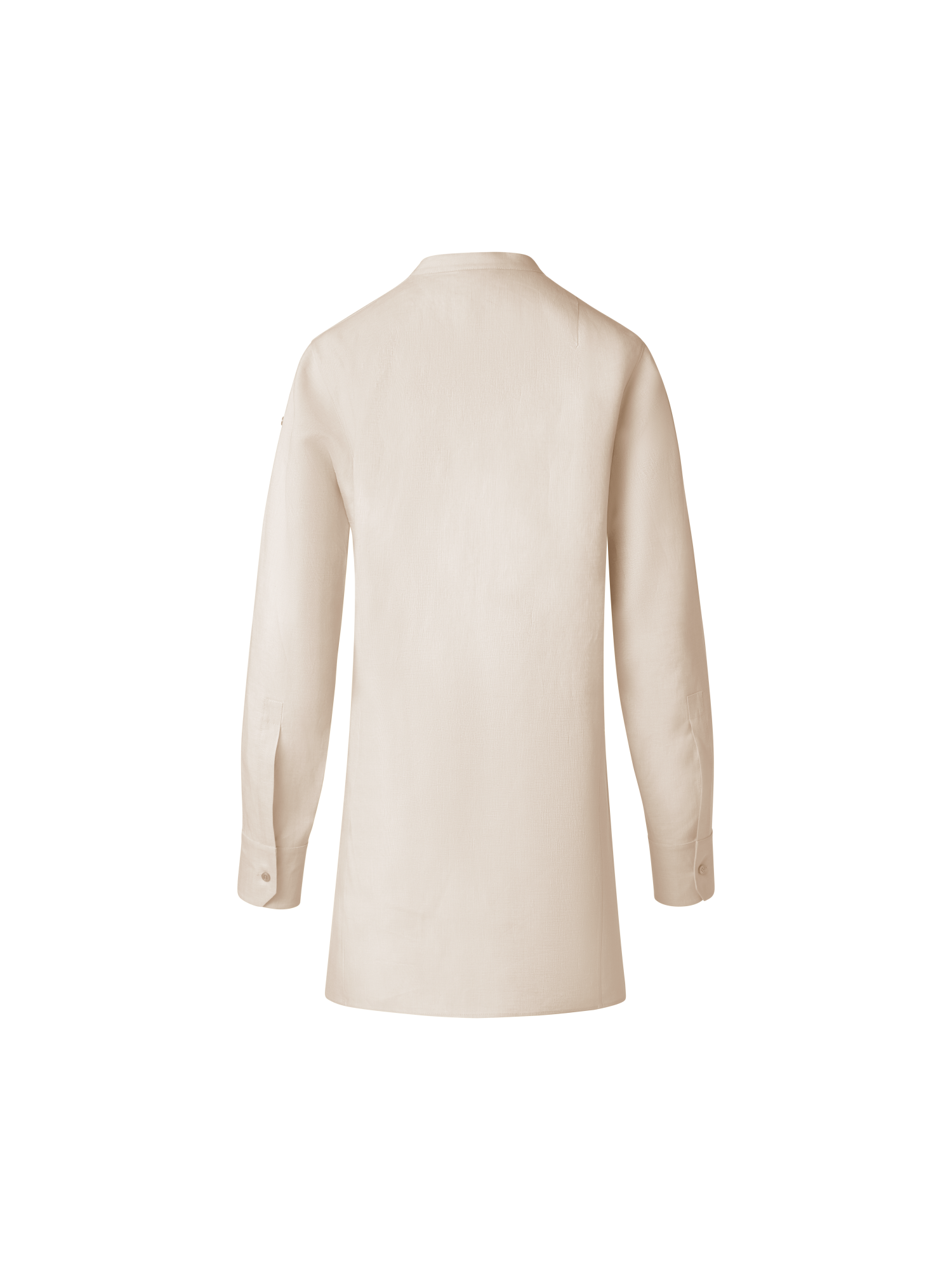 Designer Oversize Leinen-Tunika-Bluse - Beige