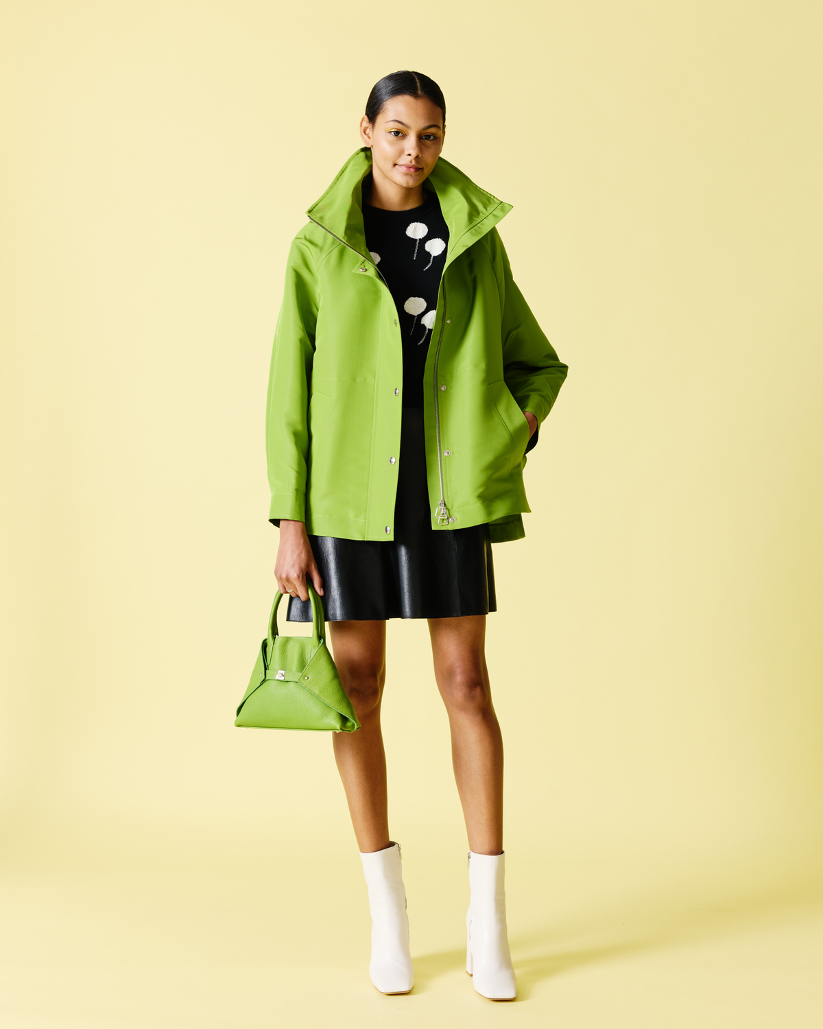 Designer Wasserfester Oversize-Seiden-Parka - Grün #editorial