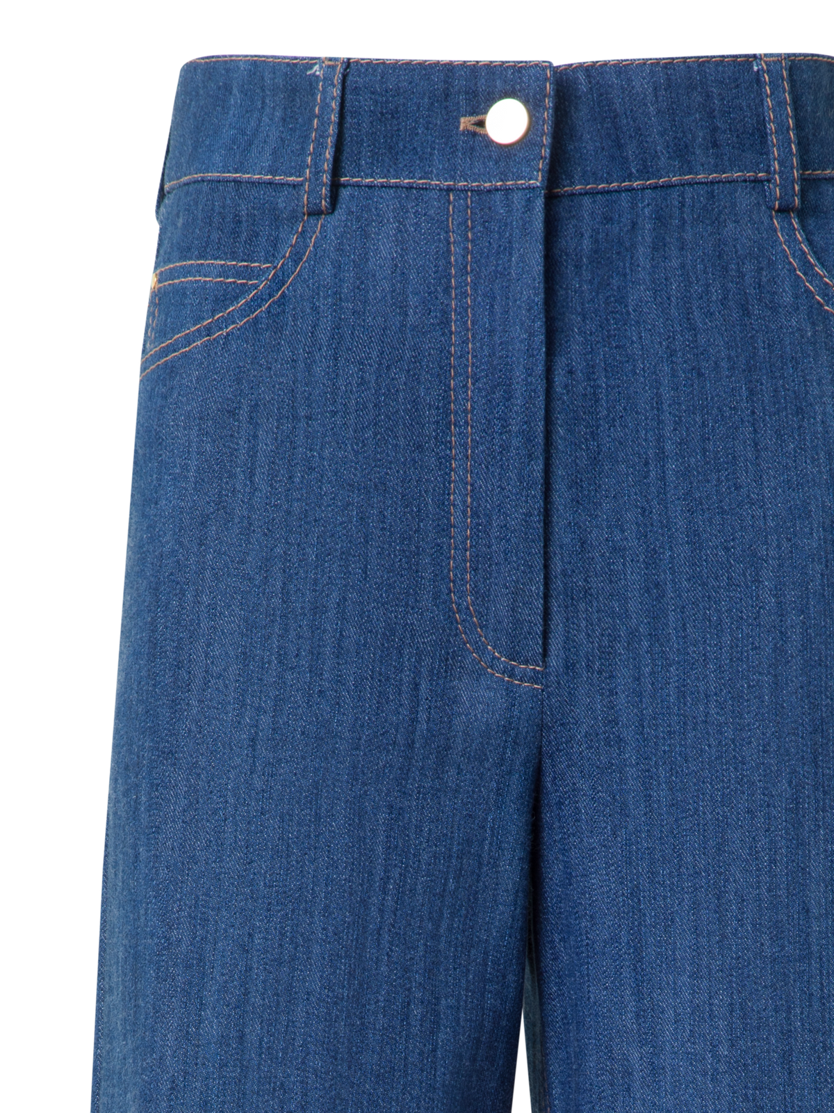 Designer Weite Baumwoll-Stretch Denimhose - Dunkelblau - Blau