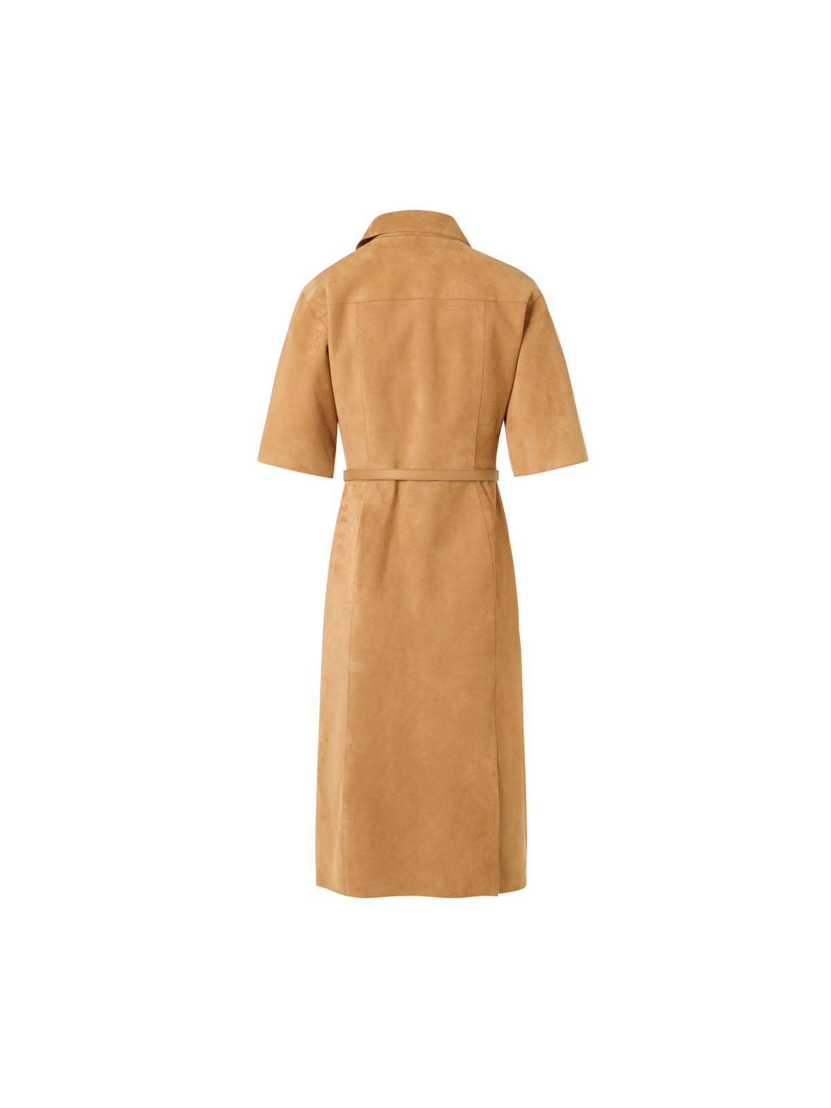 Designer Kurzärmeliges Hemdblusenkleid aus Wildleder