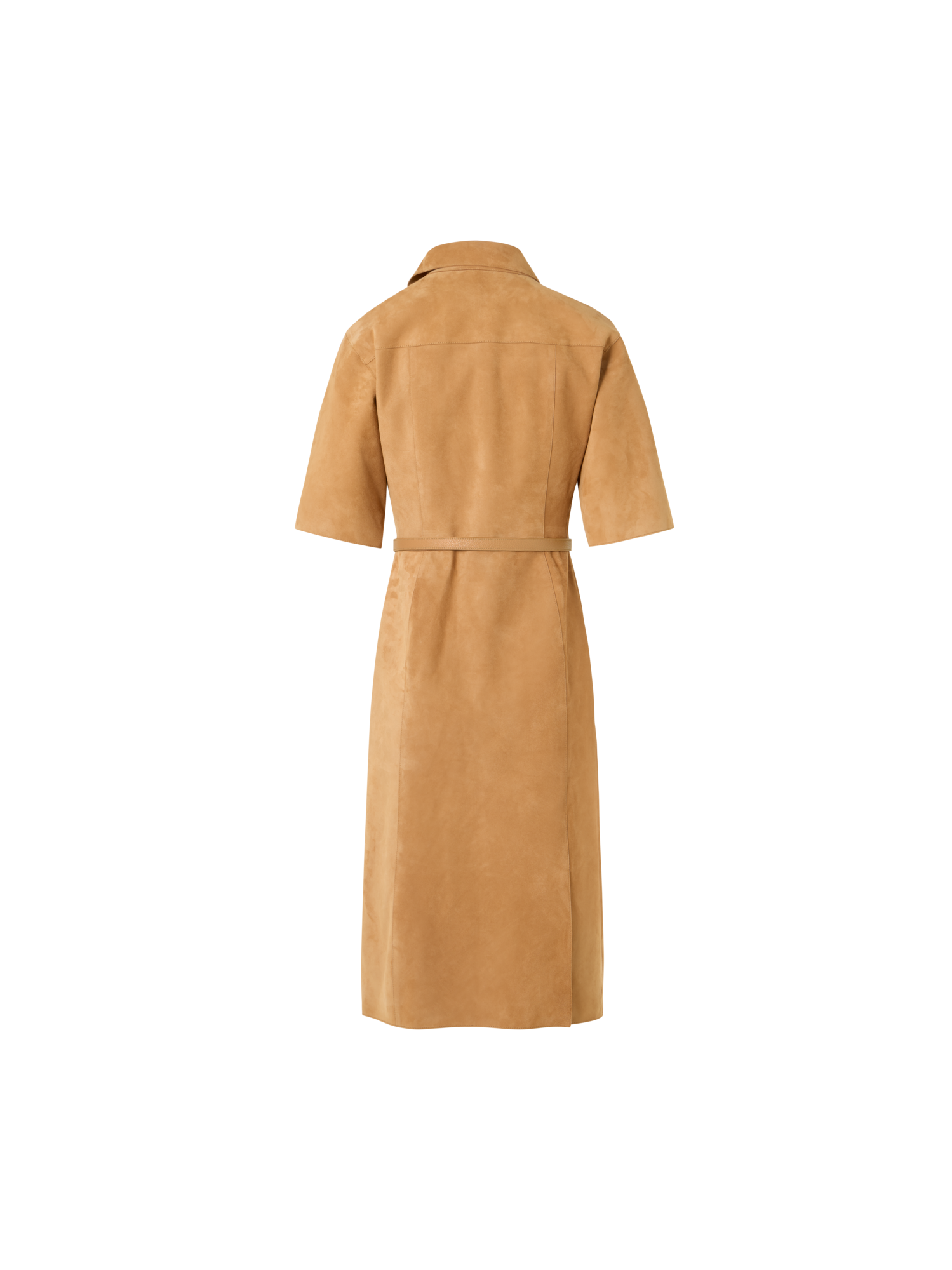 Designer Kurzärmeliges Hemdblusenkleid aus Wildleder
