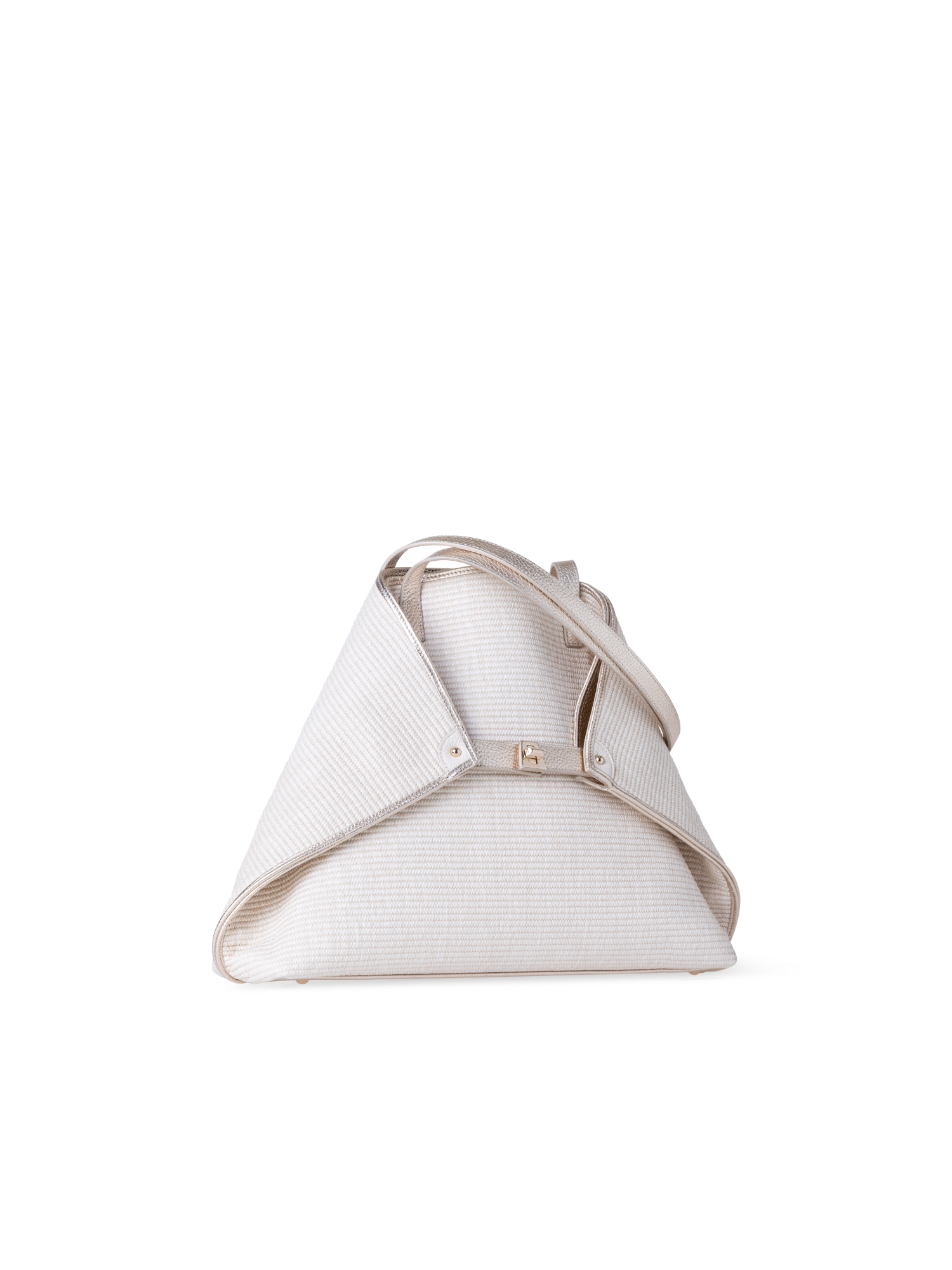 Designer Ai Medium Shoulder Tote - Silber - Ecru - Beige - Weiss