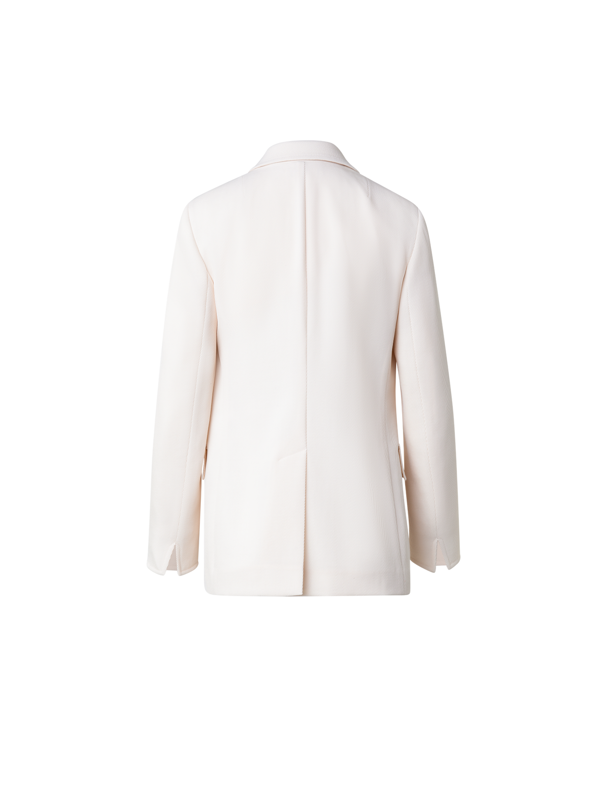 Designer Boyfriend Blazer aus Woll-Trikotine - Ecru - Weiss