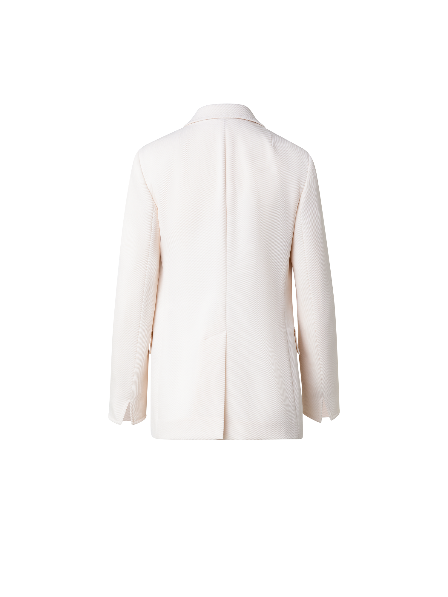 Designer Boyfriend Blazer aus Woll-Trikotine - Ecru - Weiss