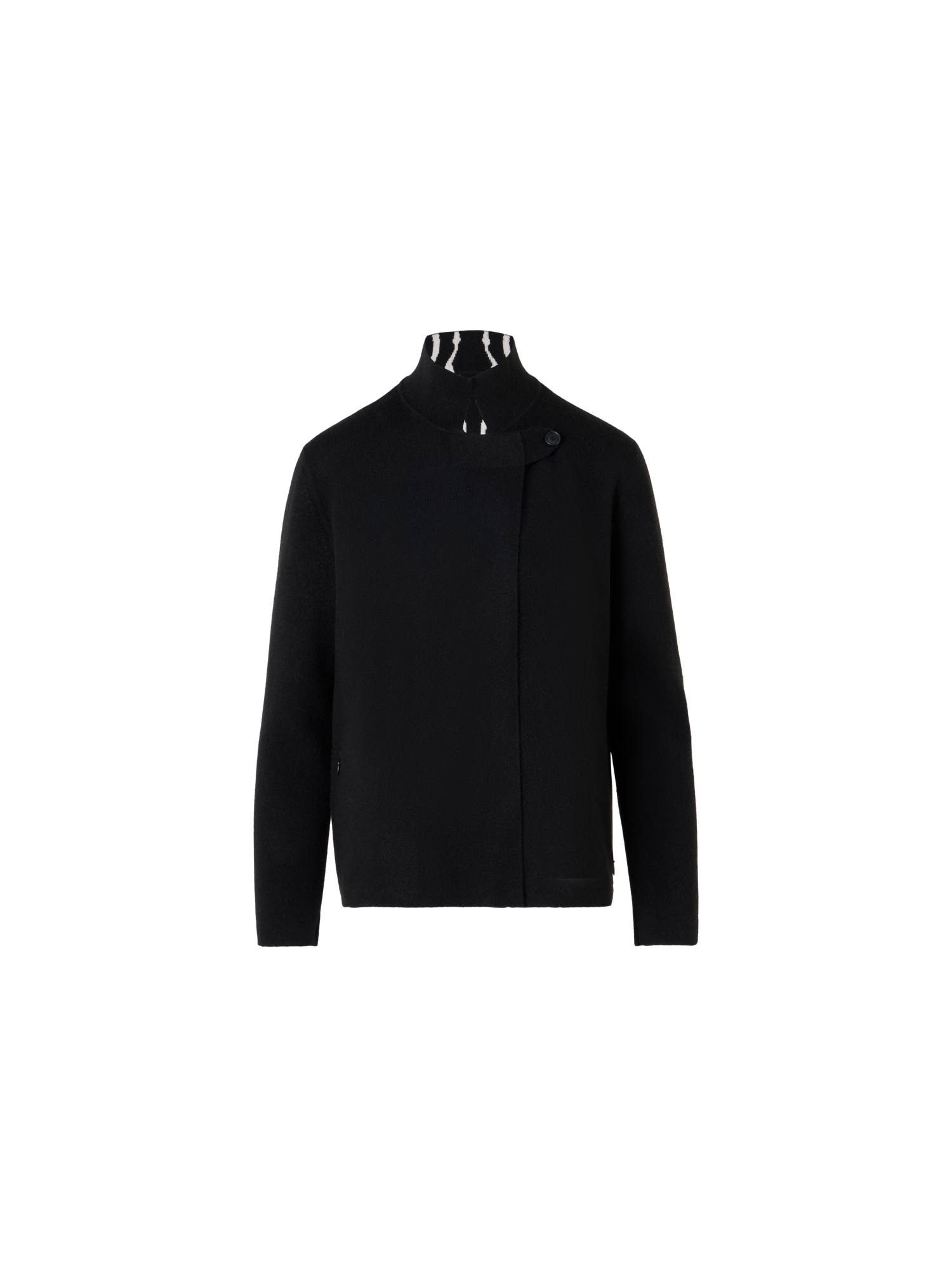 Designer Strickjacke aus Kaschmir-Doubleface - Schwarz