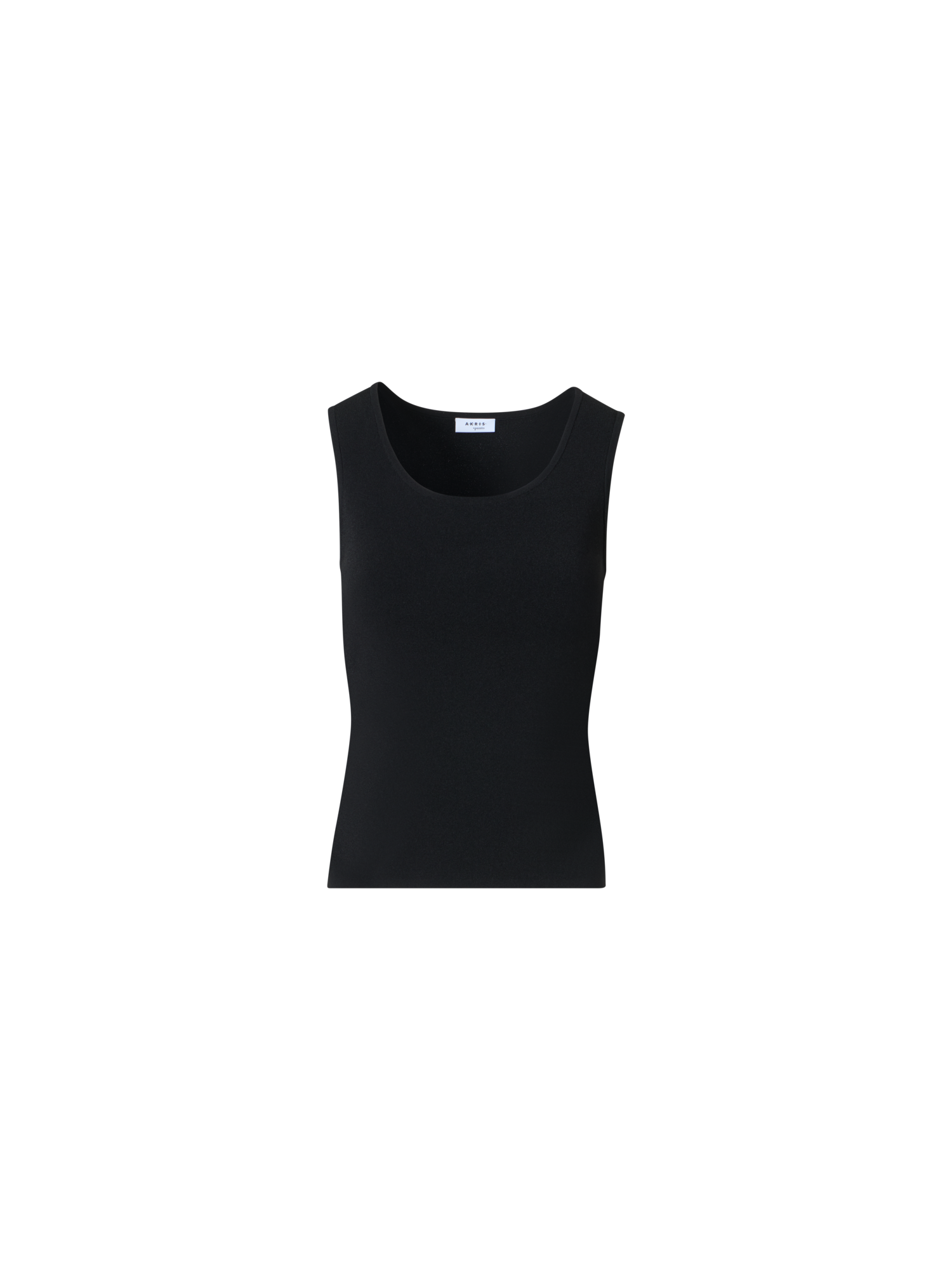 Designer Tailliertes Tanktop aus Viskosemischung-Strick - Schwarz