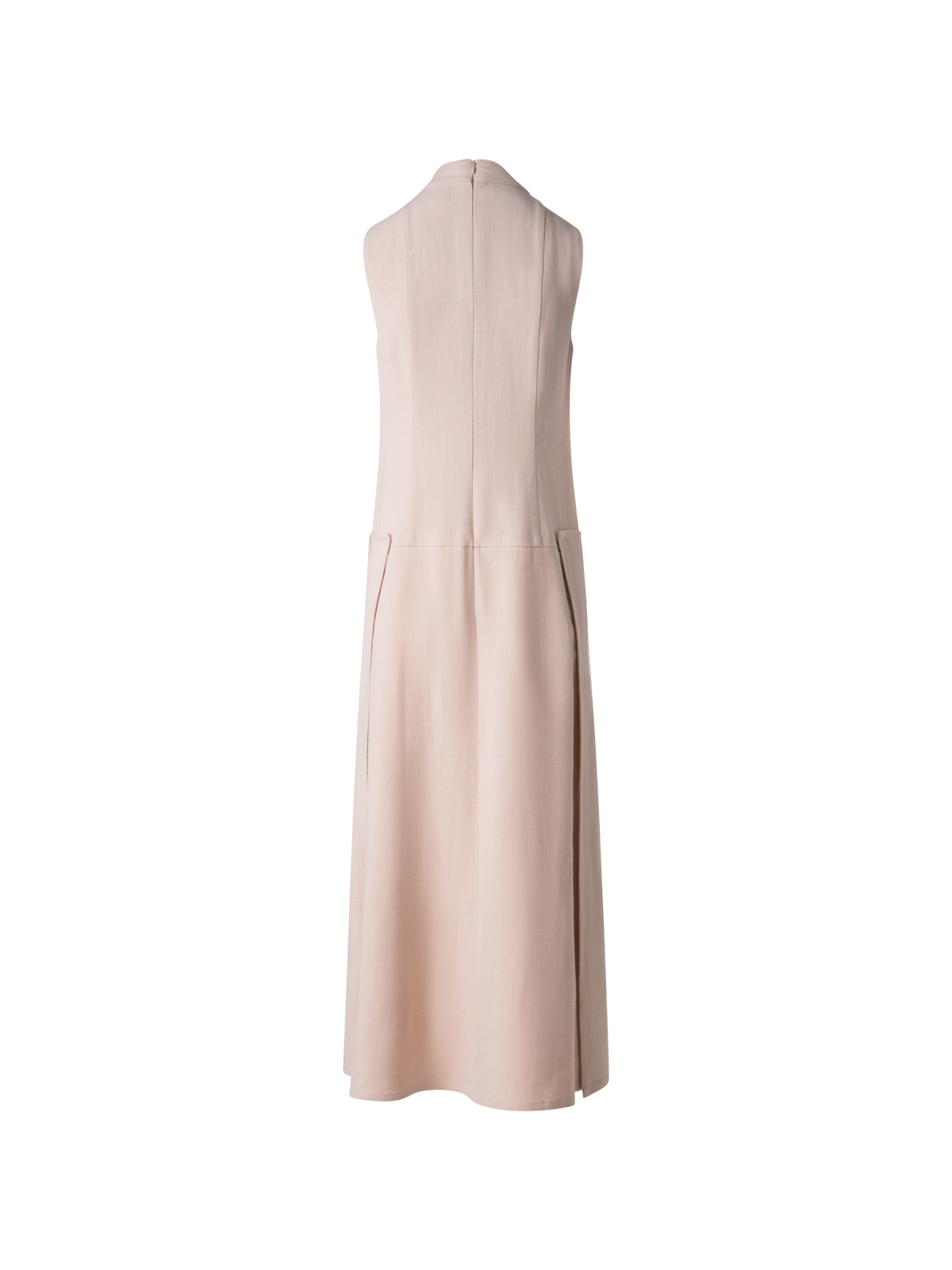 Designer Plissiertes Midikleid aus Leinen-Wollmischung - Beige