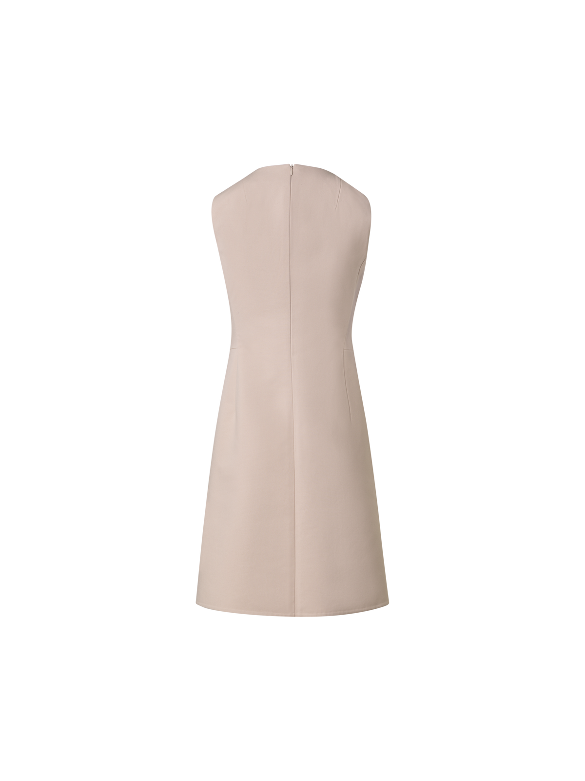 Designer Baumwoll-Doubleface-Etuikleid mit A-Linien-Rock - Beige