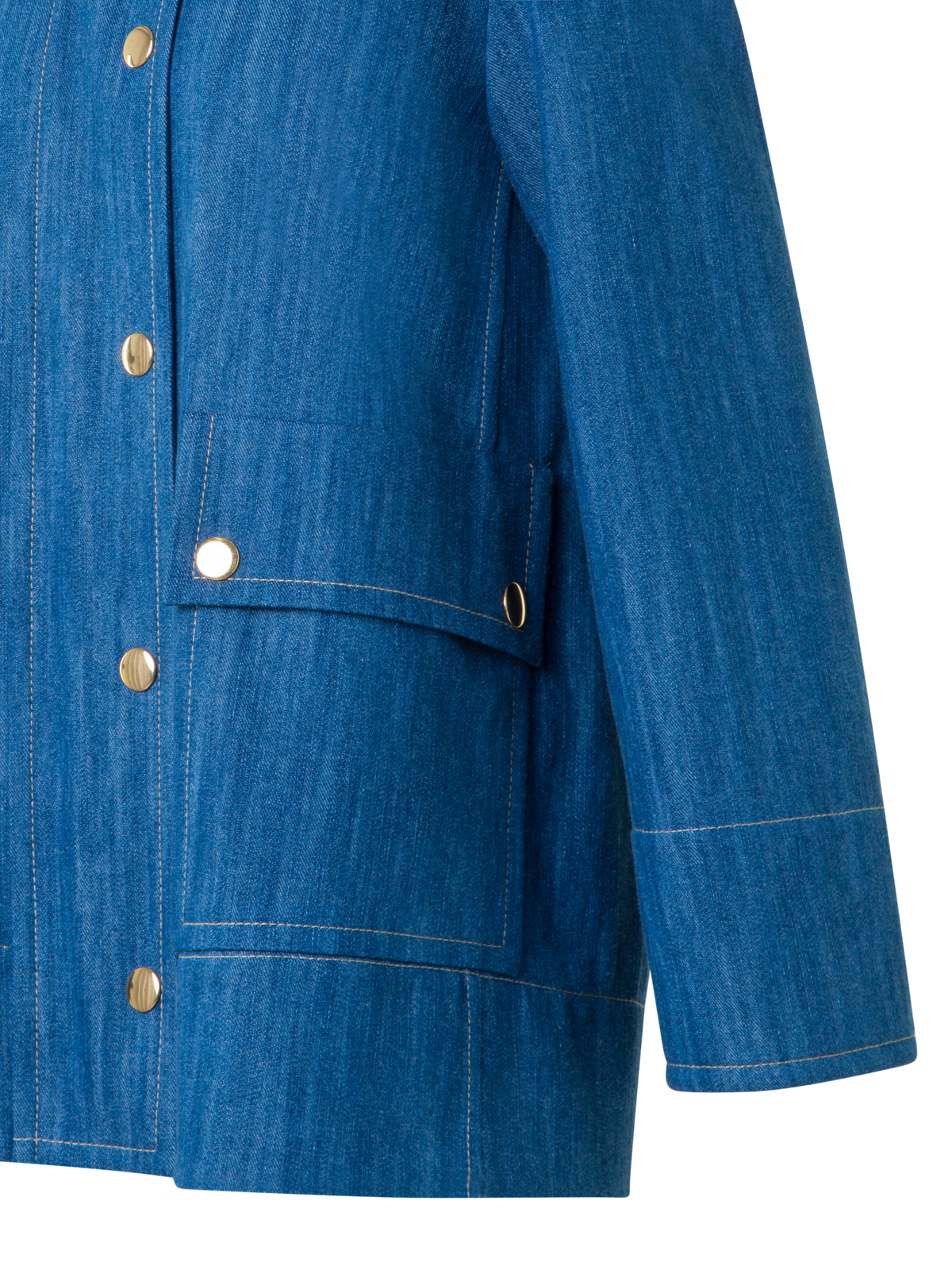 Designer Oversize Parka aus Baumwoll-Denim - Blau - Bunt