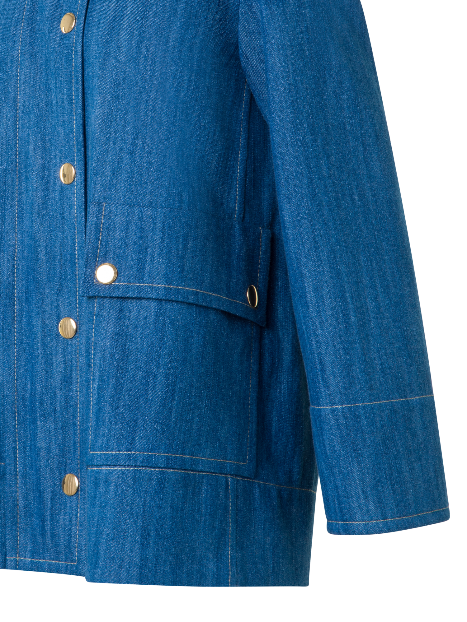 Designer Oversize Parka aus Baumwoll-Denim - Blau - Bunt