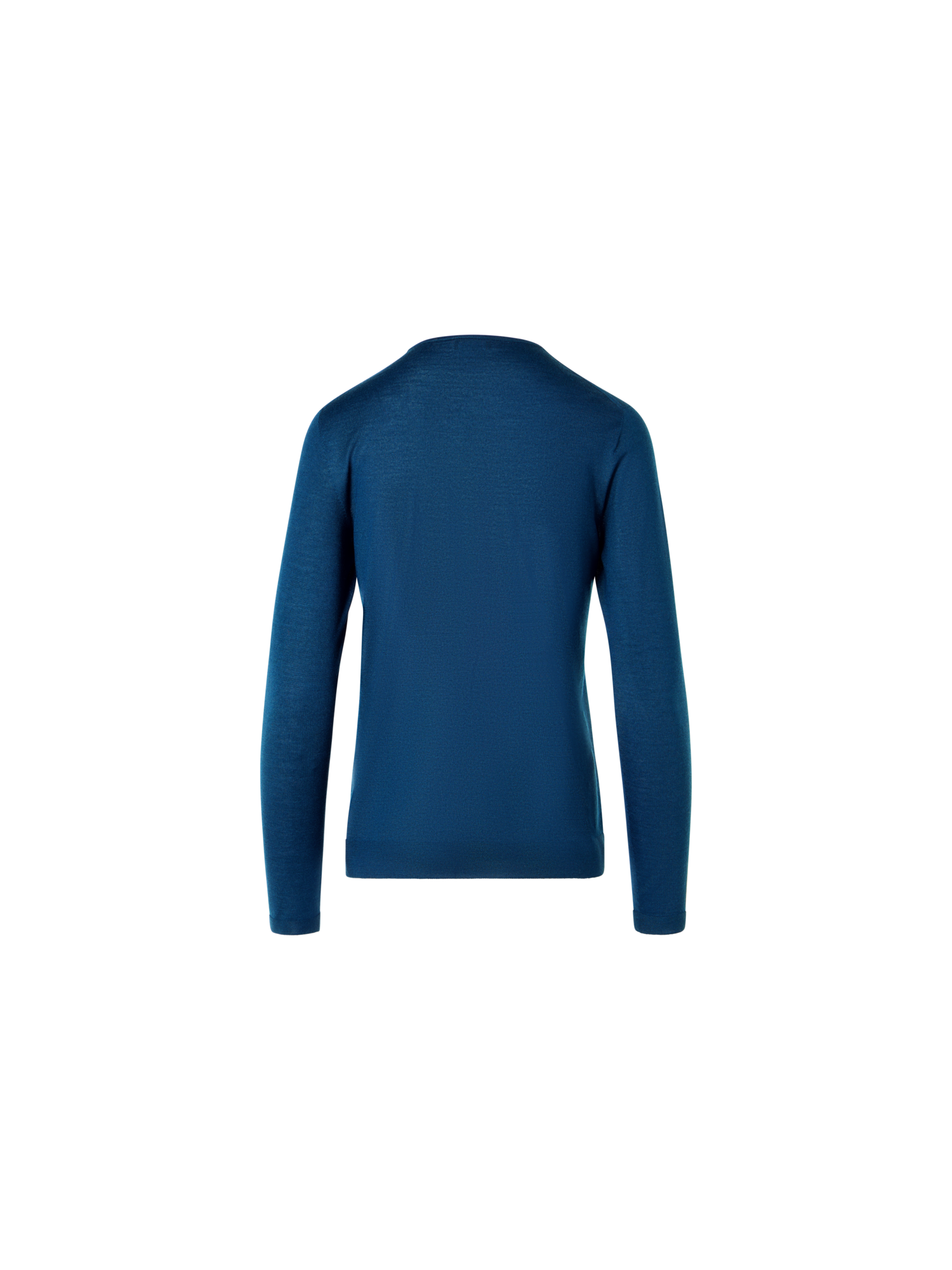 Designer Langärmeliger Strickpullover aus Kaschmir-Seide - Blau