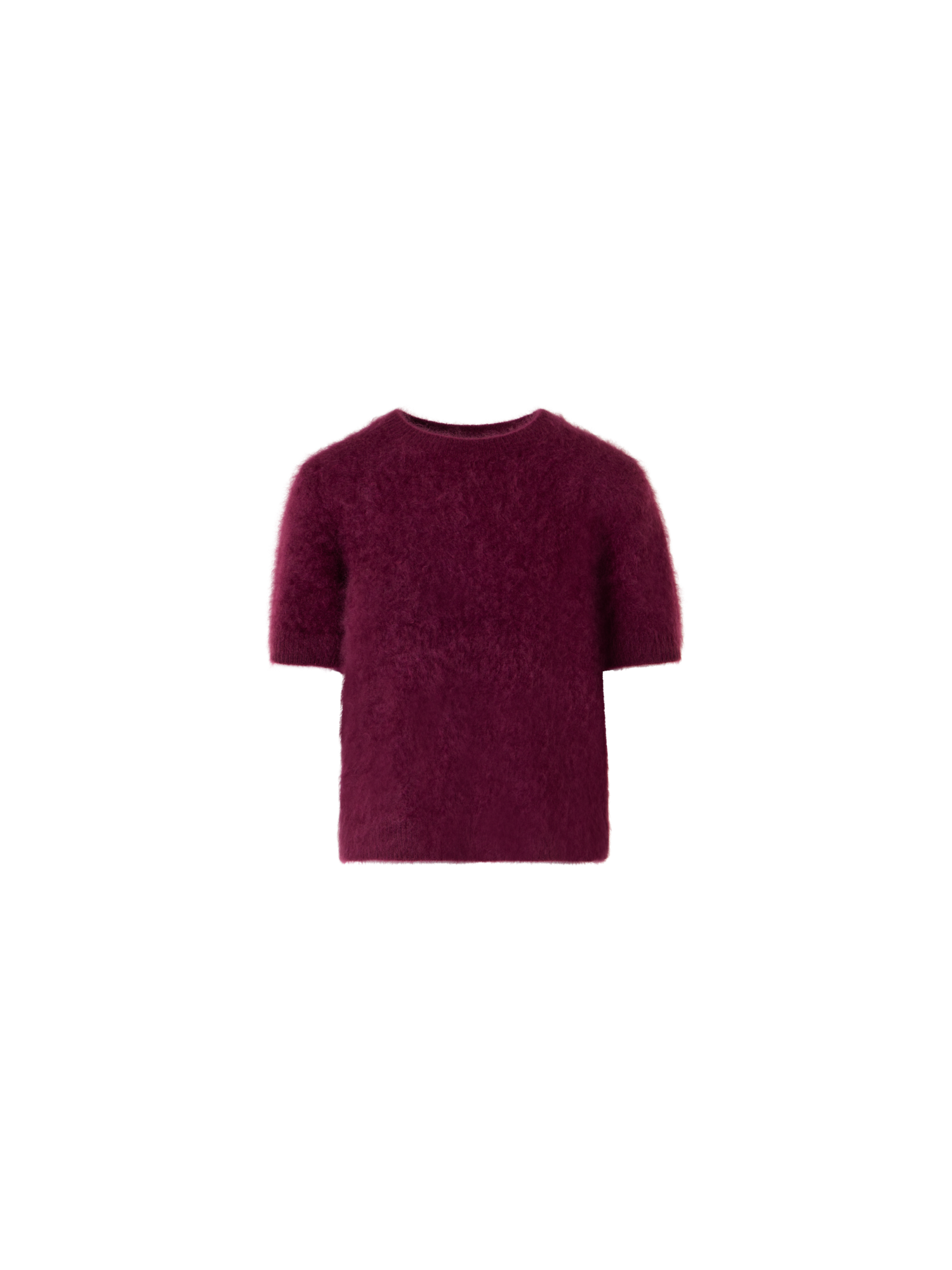 Designer Cloud Cashmere Top mit kurzen Ärmeln - Rot - Weinrot