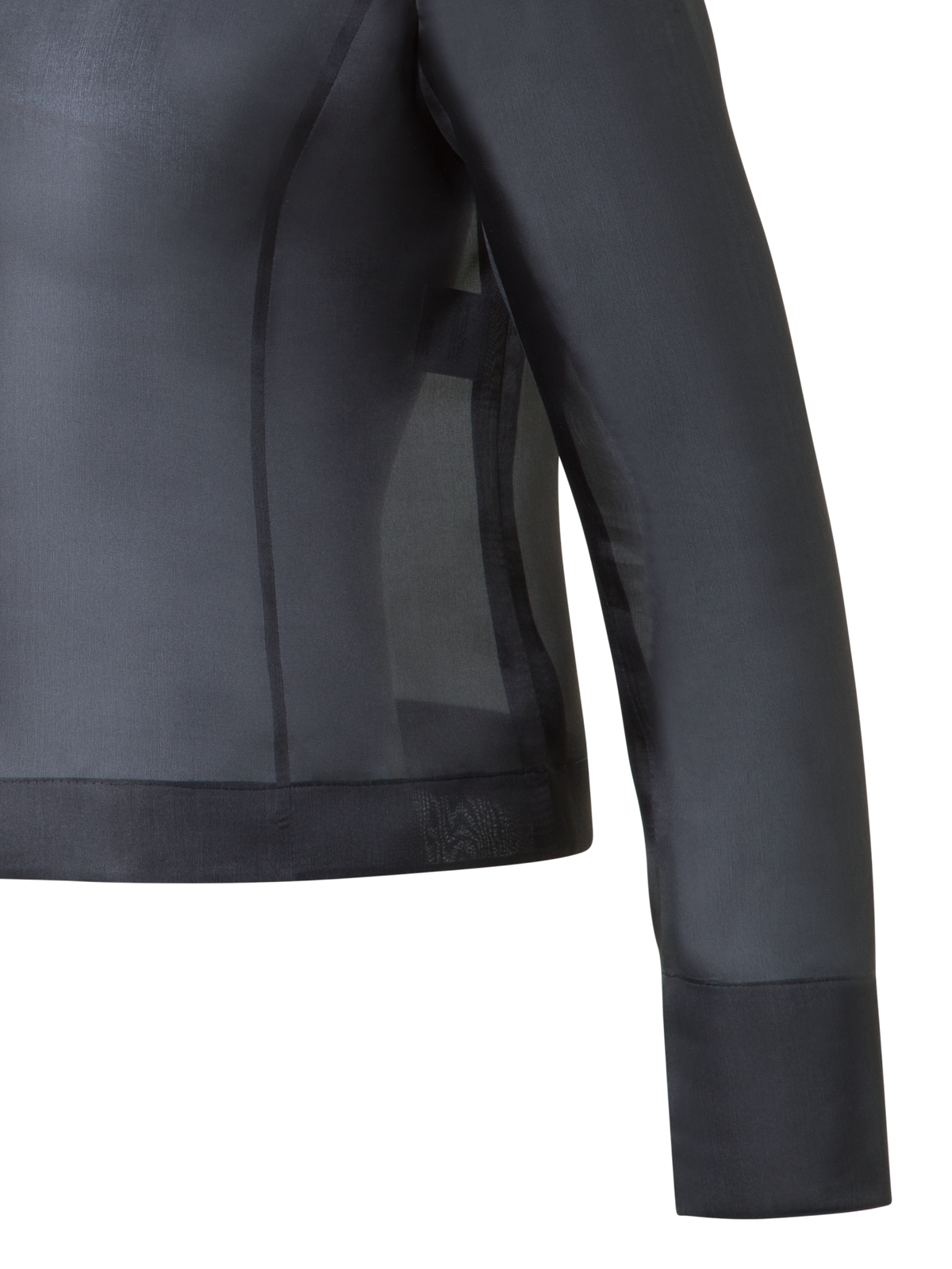 Designer Kurze Seidenjacke mit 3D Anemone - Schwarz