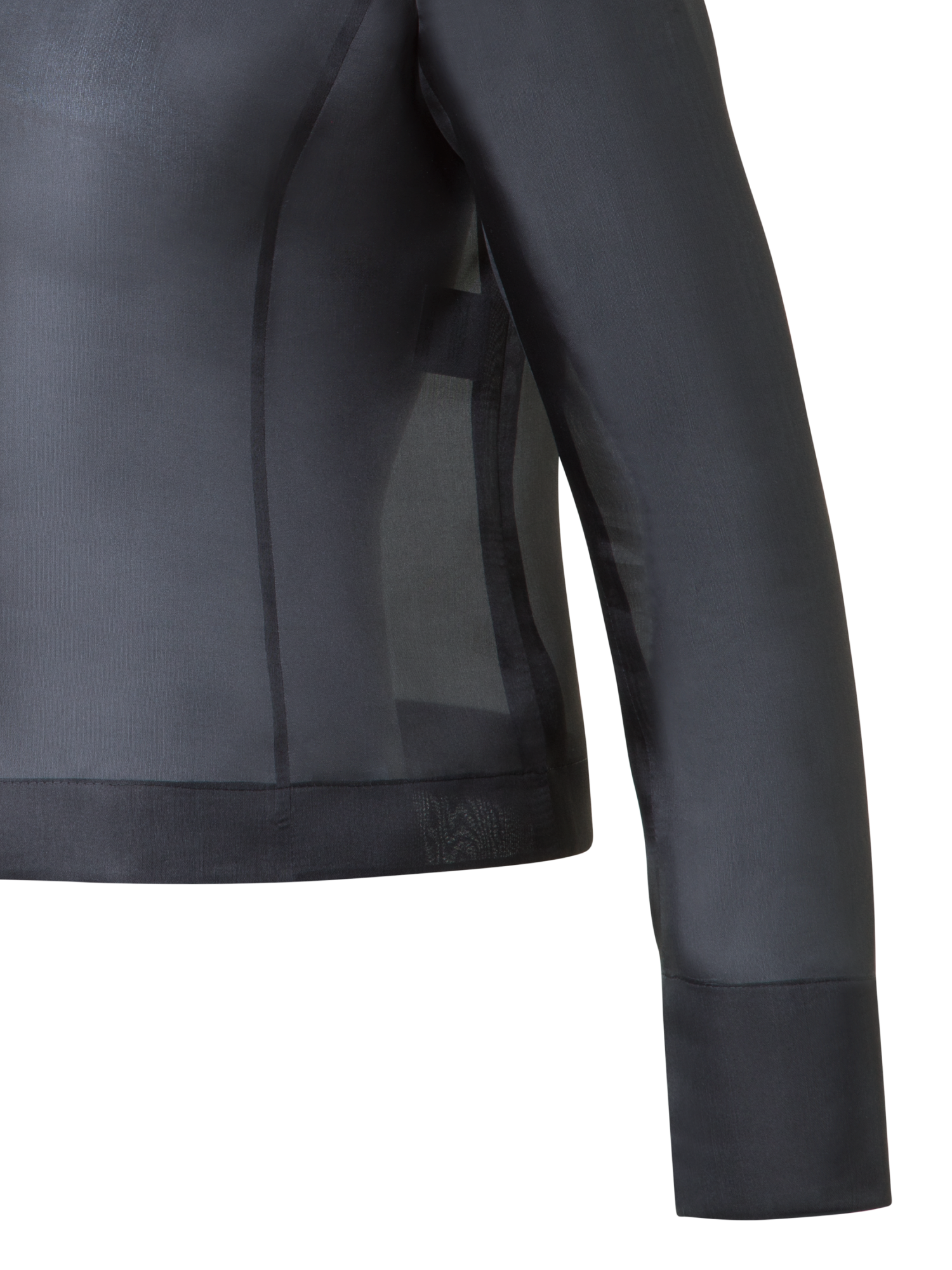 Designer Kurze Seidenjacke mit 3D Anemone - Schwarz