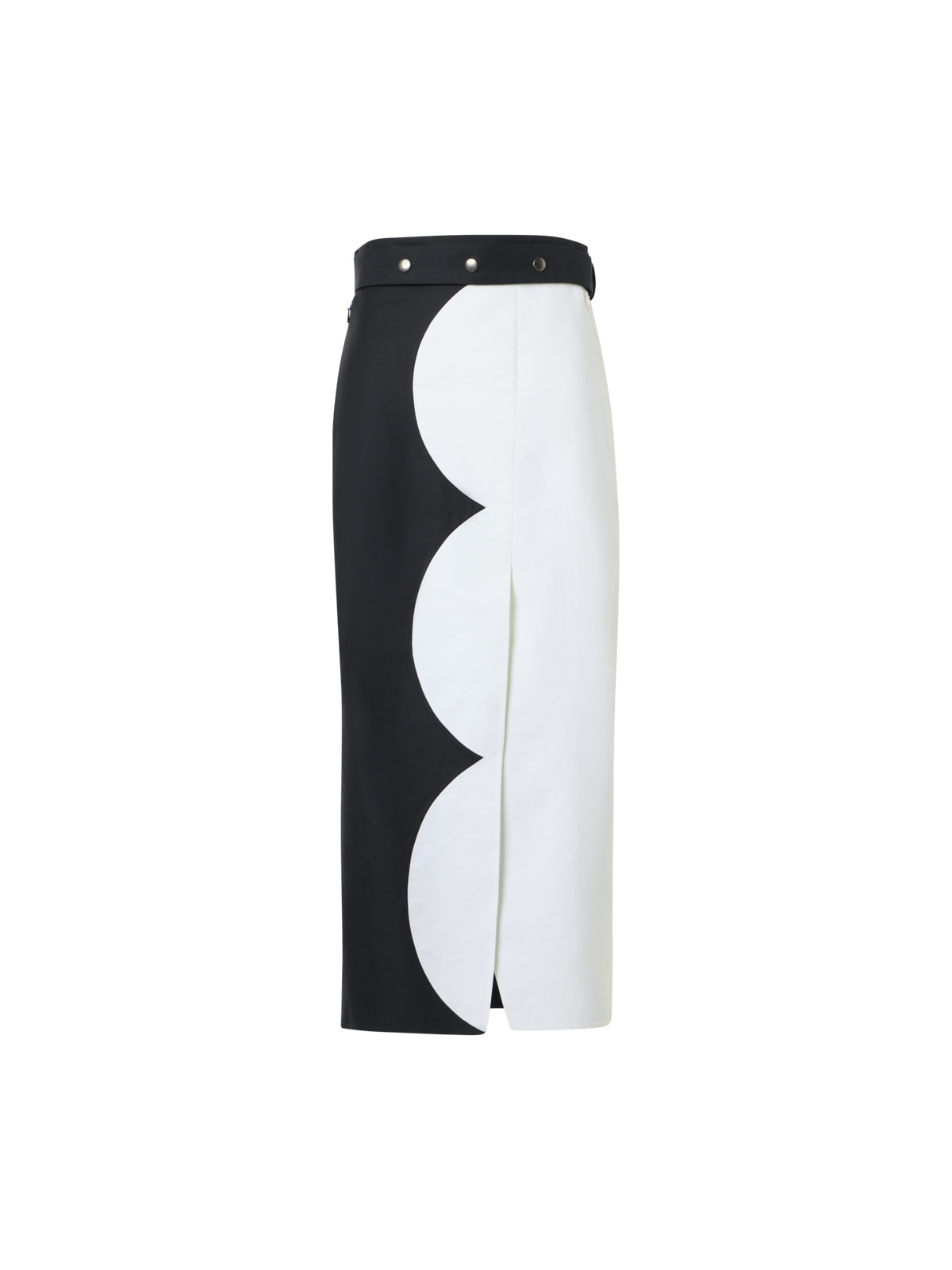 Designer Midirock in Wickeloptik mit Cloud-Druck - Bunt