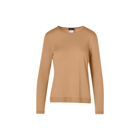 Long-Sleeve Cashmere-Silk Knit Sweater
