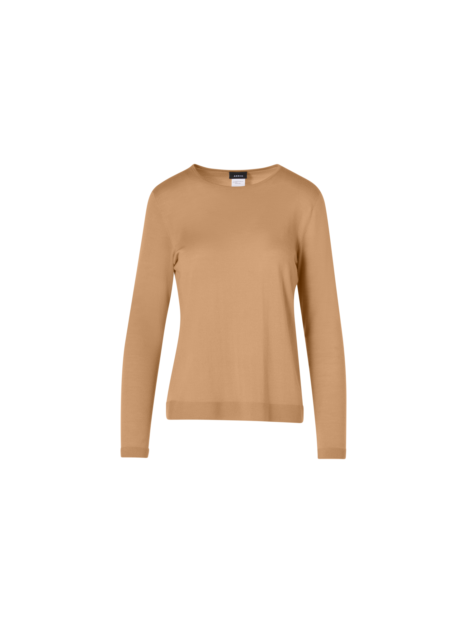 Designer Langärmeliger Strickpullover aus Kaschmir-Seide - Braun