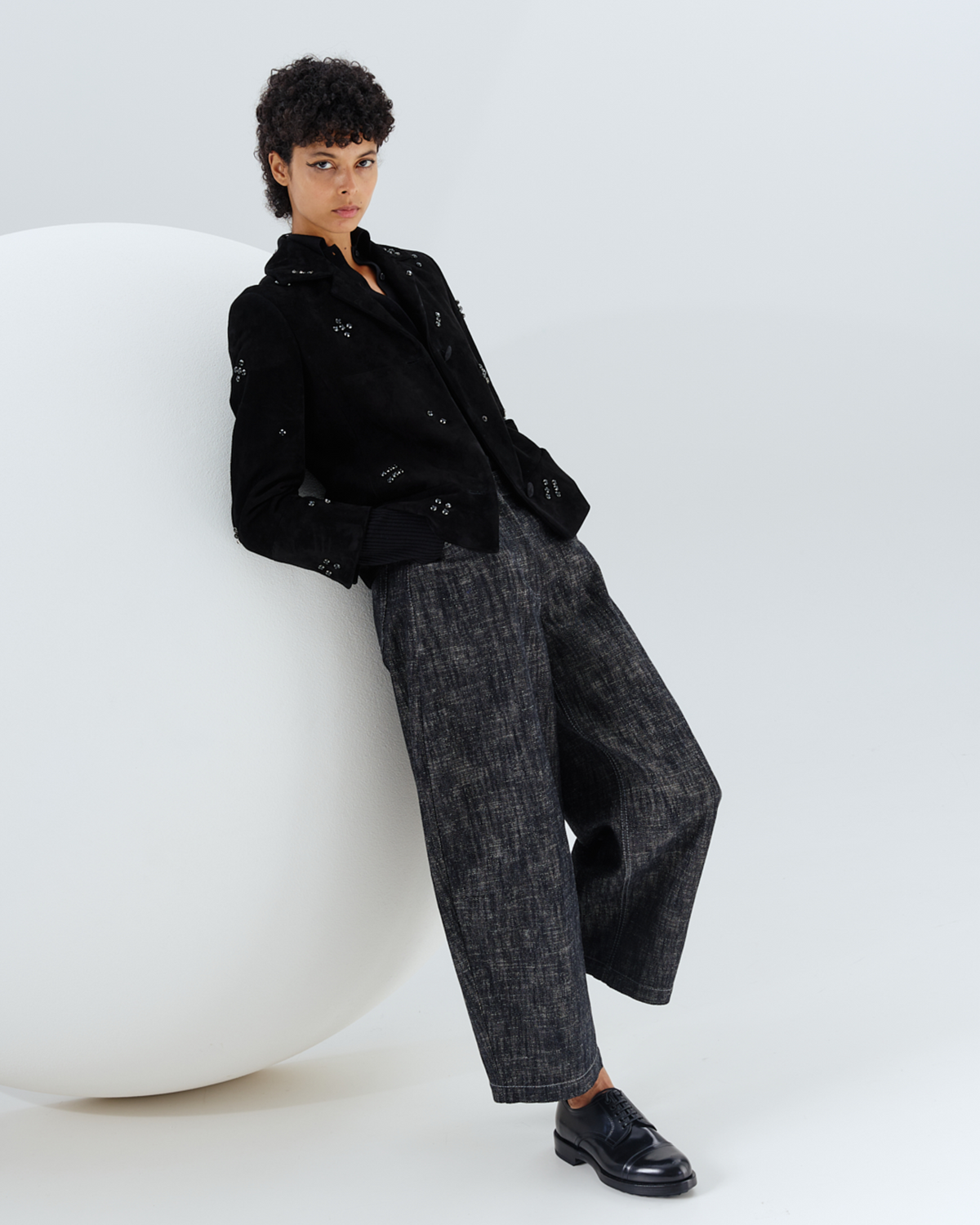 Designer Farrow Hose aus Gewaschener Baumwoll-Denim - Schwarz #editorial