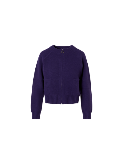 Designer Strickjacke aus Kaschmir-Piqué - Violett