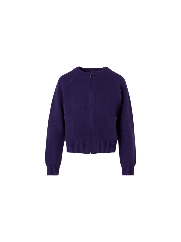 Designer Strickjacke aus Kaschmir-Piqué - Violett