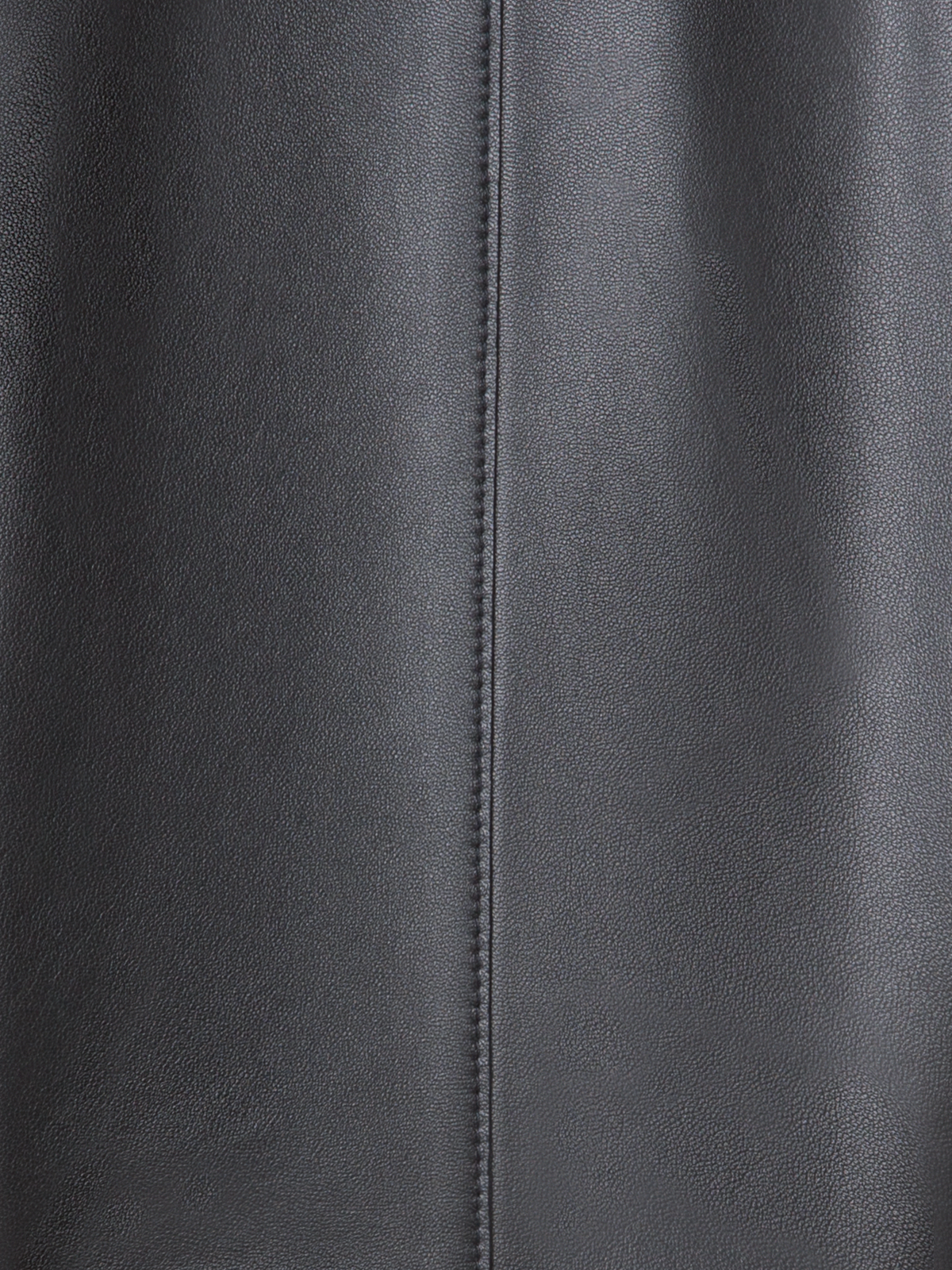 Designer Kurze Lederjacke mit Rundkragen - Schwarz