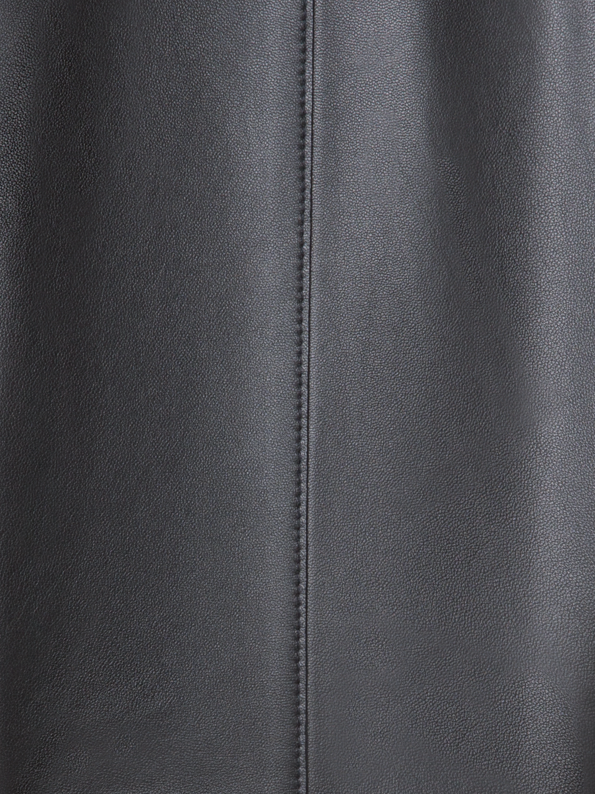 Designer Kurze Lederjacke mit Rundkragen - Schwarz