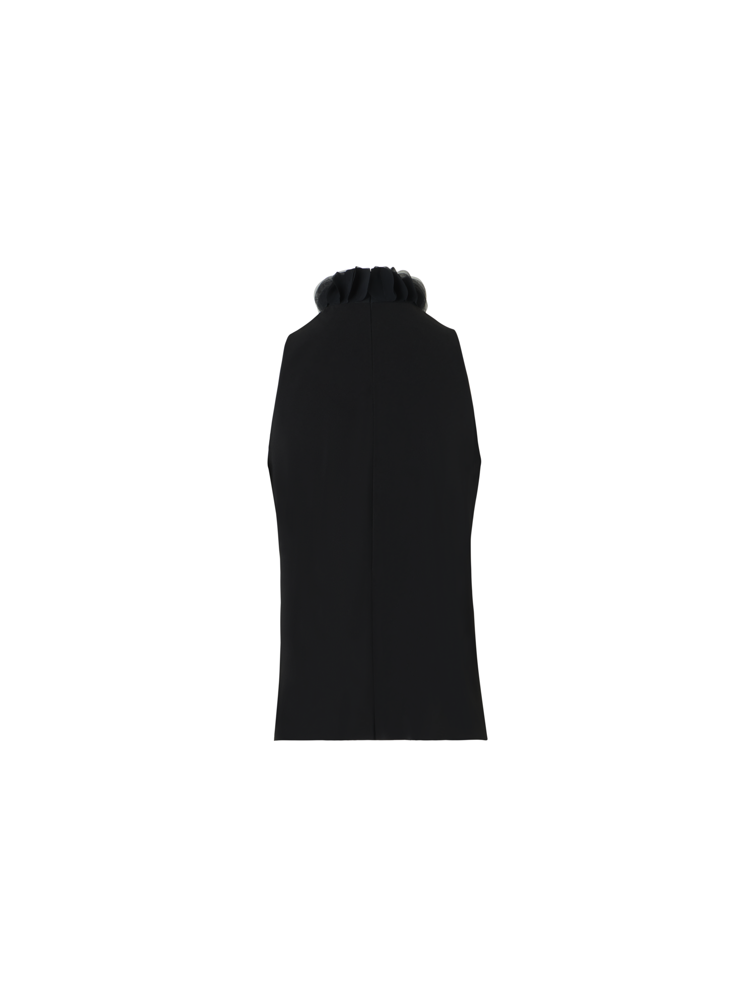 Designer 3D-Punkt-Lasercut-Crêpe-Oberteil - Schwarz