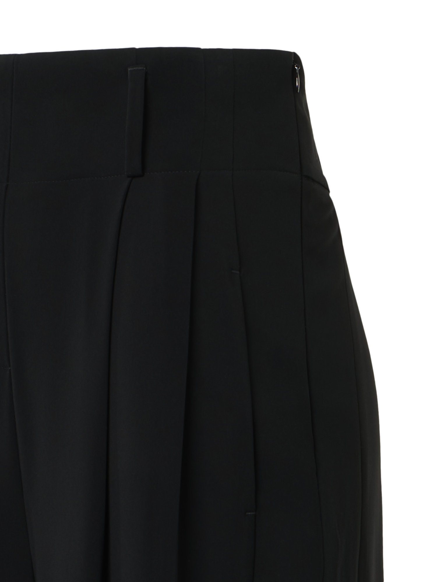 Designer Weite Lasercut-Crêpe-Hose mit hoher Taille - Schwarz