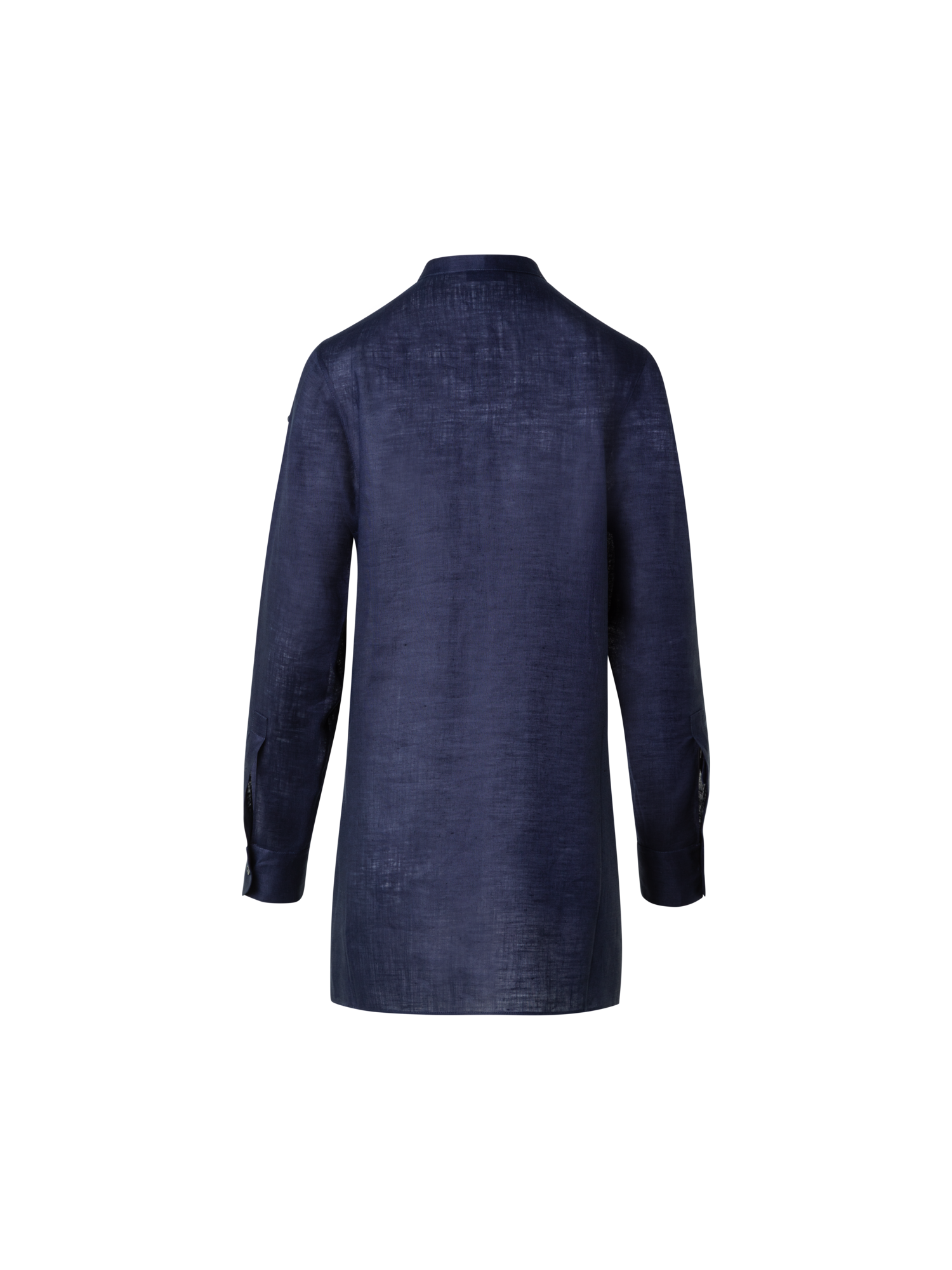 Designer Oversize Tunika-Bluse aus Leinen - Dunkelblau - Blau