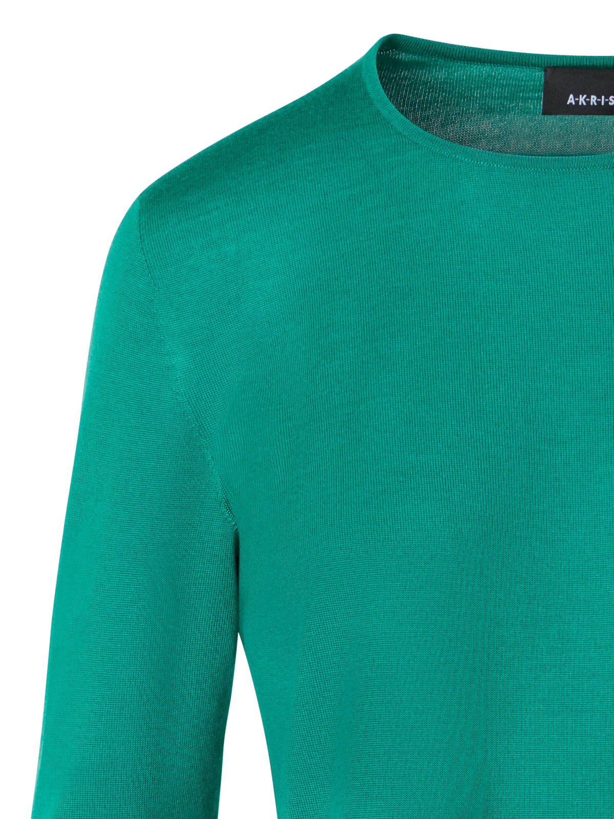 Designer Langärmeliger Strickpullover aus Kaschmir-Seide - Grün