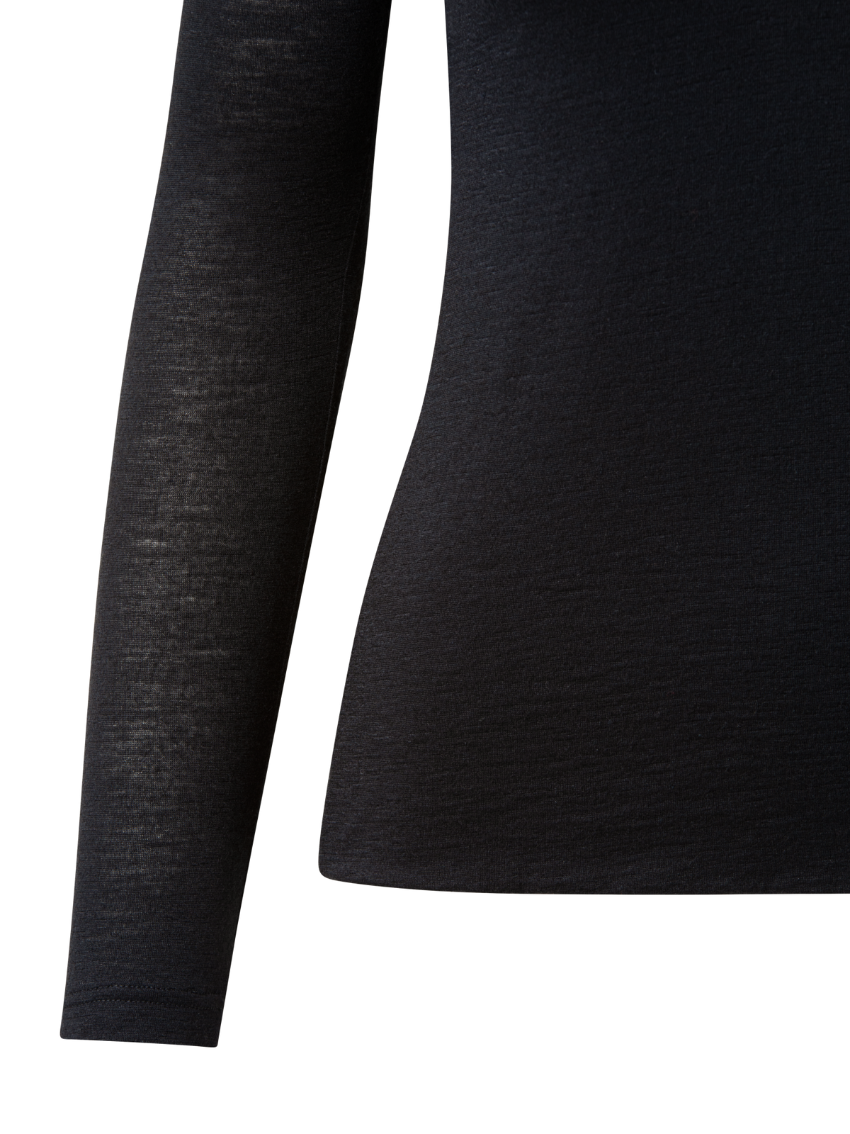 Designer Shirt aus Kaschmir und Seide mit V-Ausschnitt - Schwarz